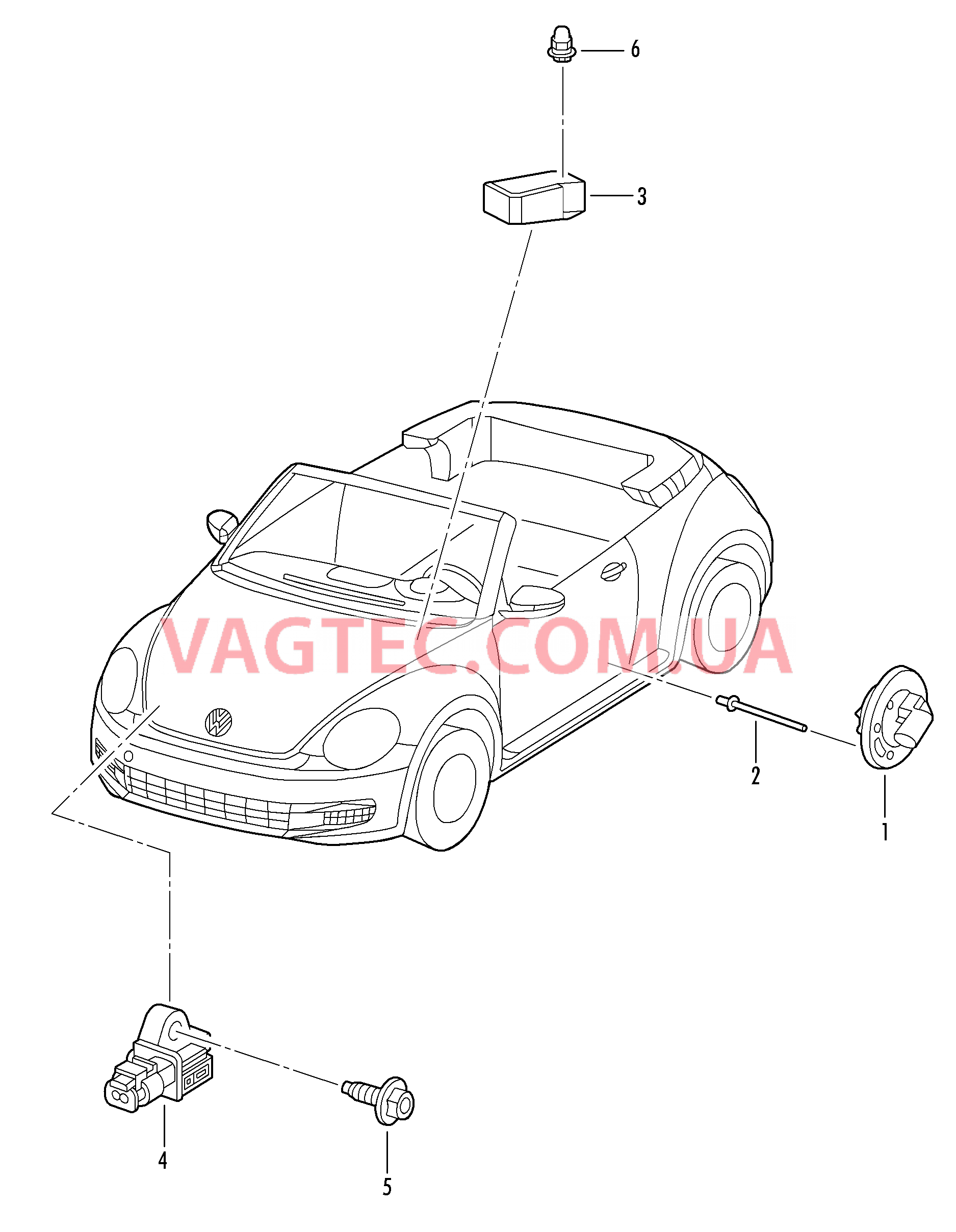 БУ подушек безопасности Датчики подушек безопасности  для VOLKSWAGEN Beetle.Cabriolet 2016