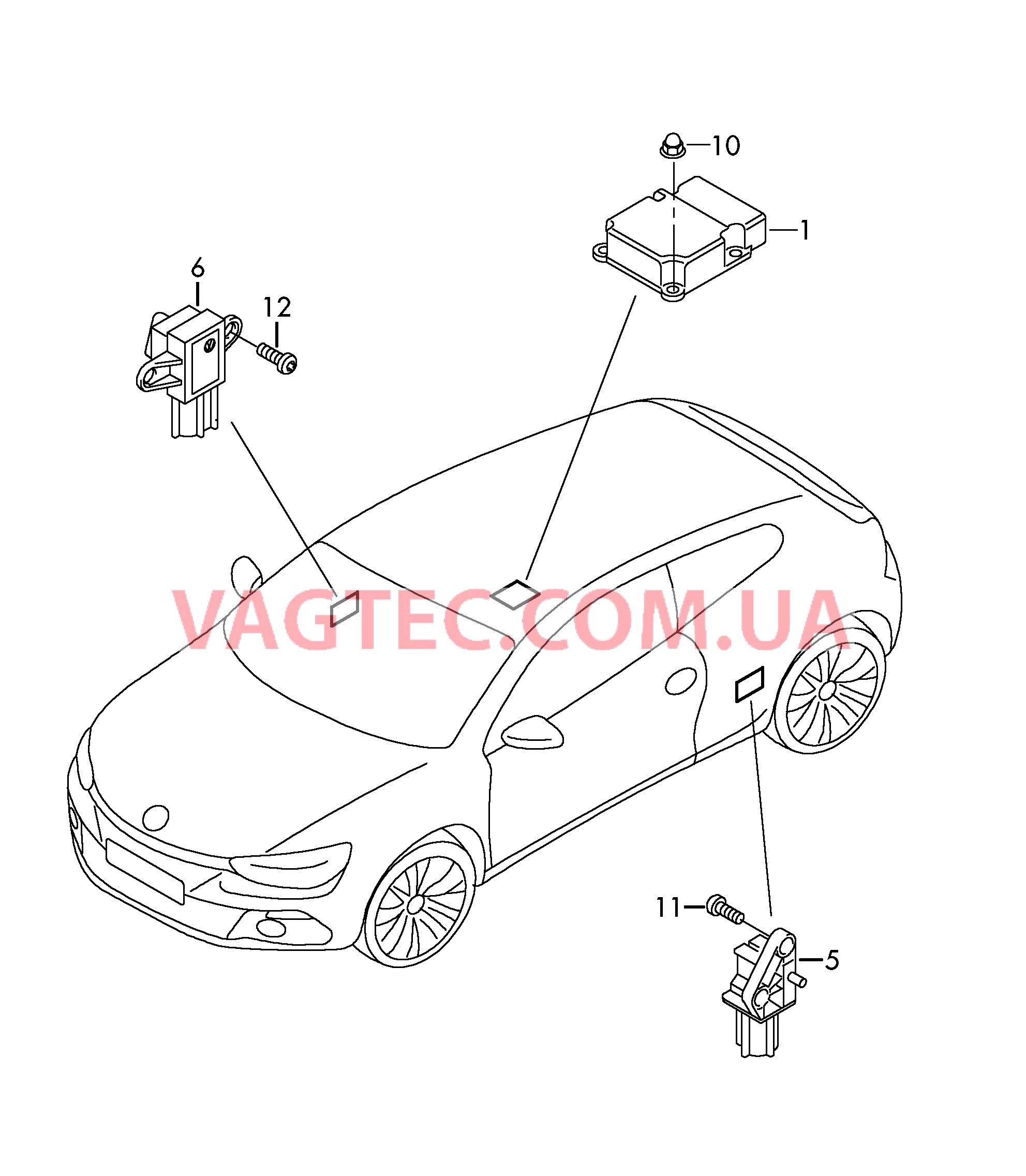 Электродетали для подуш.безоп.  для VOLKSWAGEN Scirocco 2018