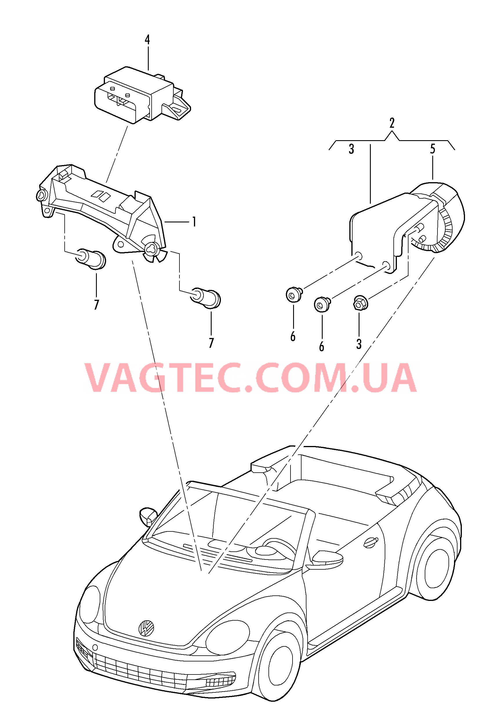 Исполнит. механизм симпозера  для VOLKSWAGEN Beetle.Cabriolet 2017