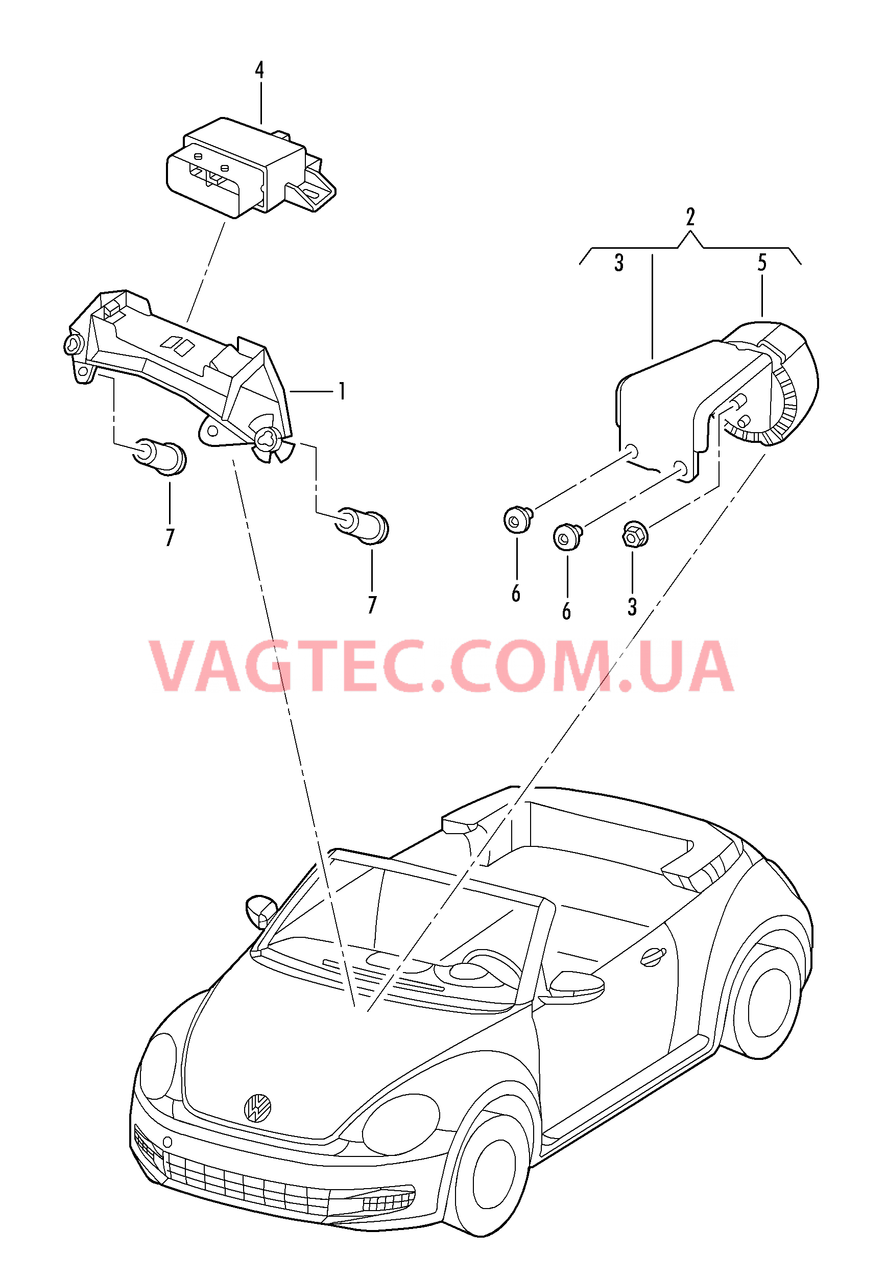 Исполнит. механизм симпозера  для VOLKSWAGEN Beetle.Cabriolet 2016