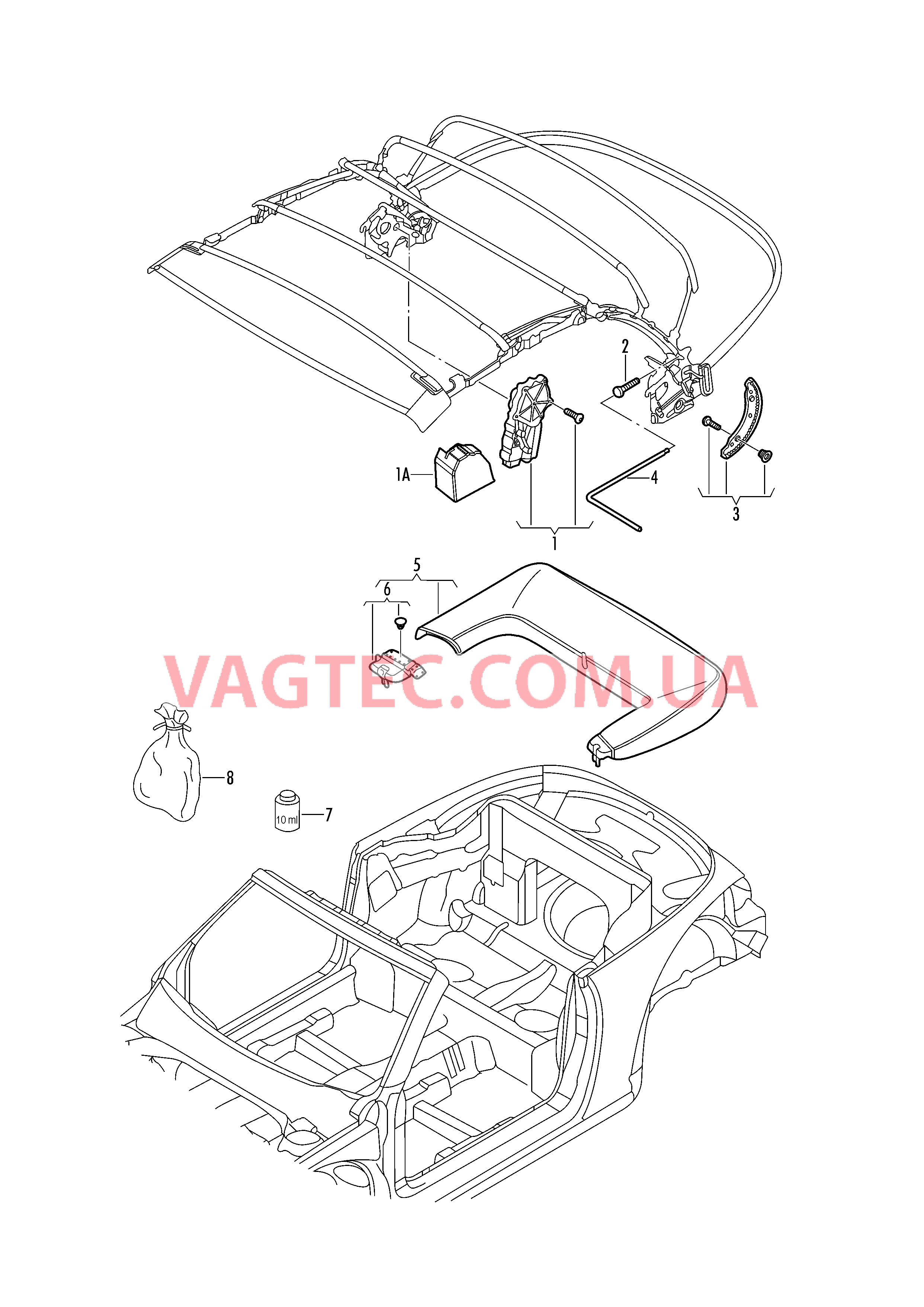 Электрические компоненты для привода складной крыши  Чехол для складного верха  для VOLKSWAGEN Beetle.Cabriolet 2015