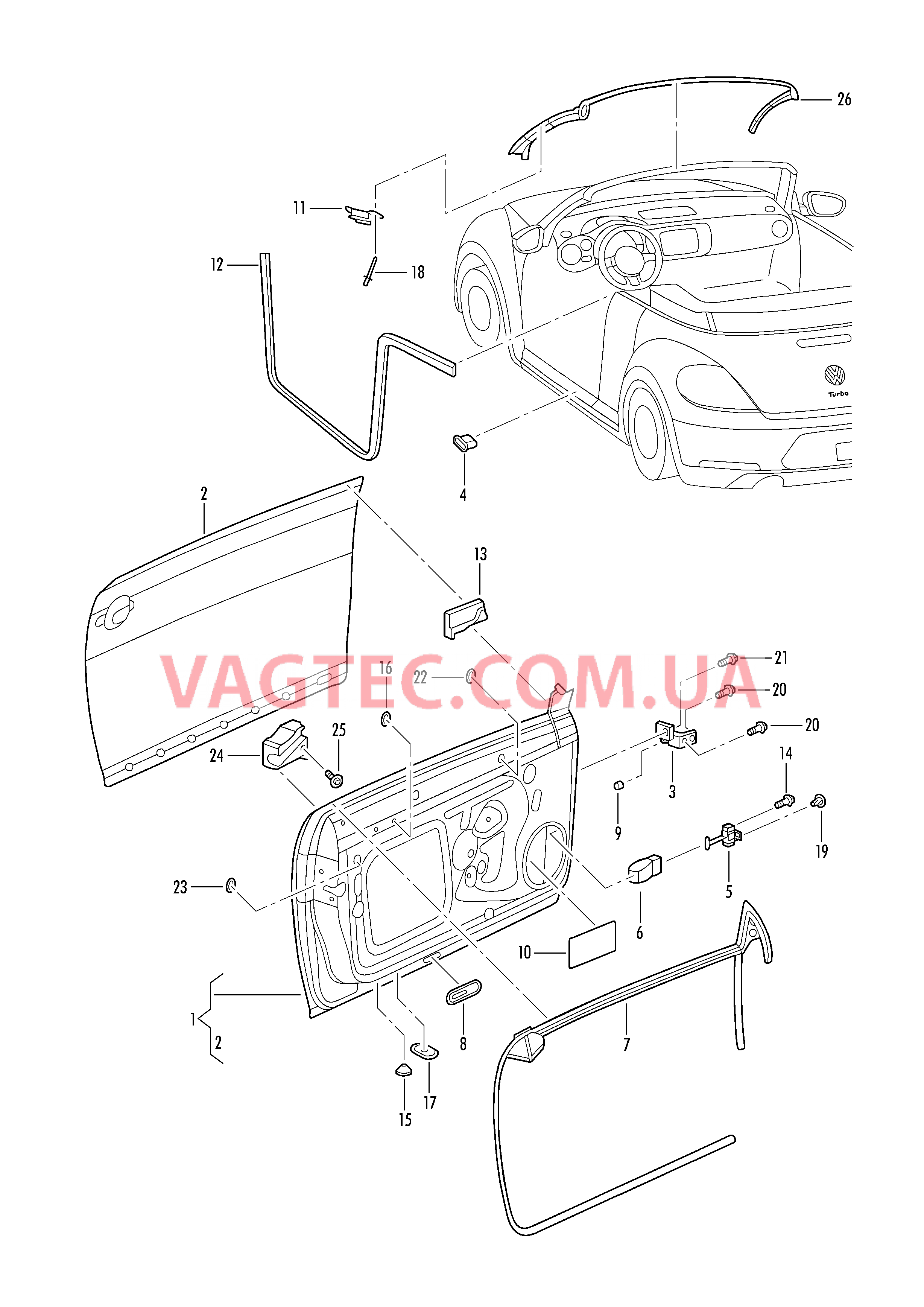 Двери Петля двери Фиксатор двери Уплотнитель двери  для VOLKSWAGEN Beetle.Cabriolet 2018