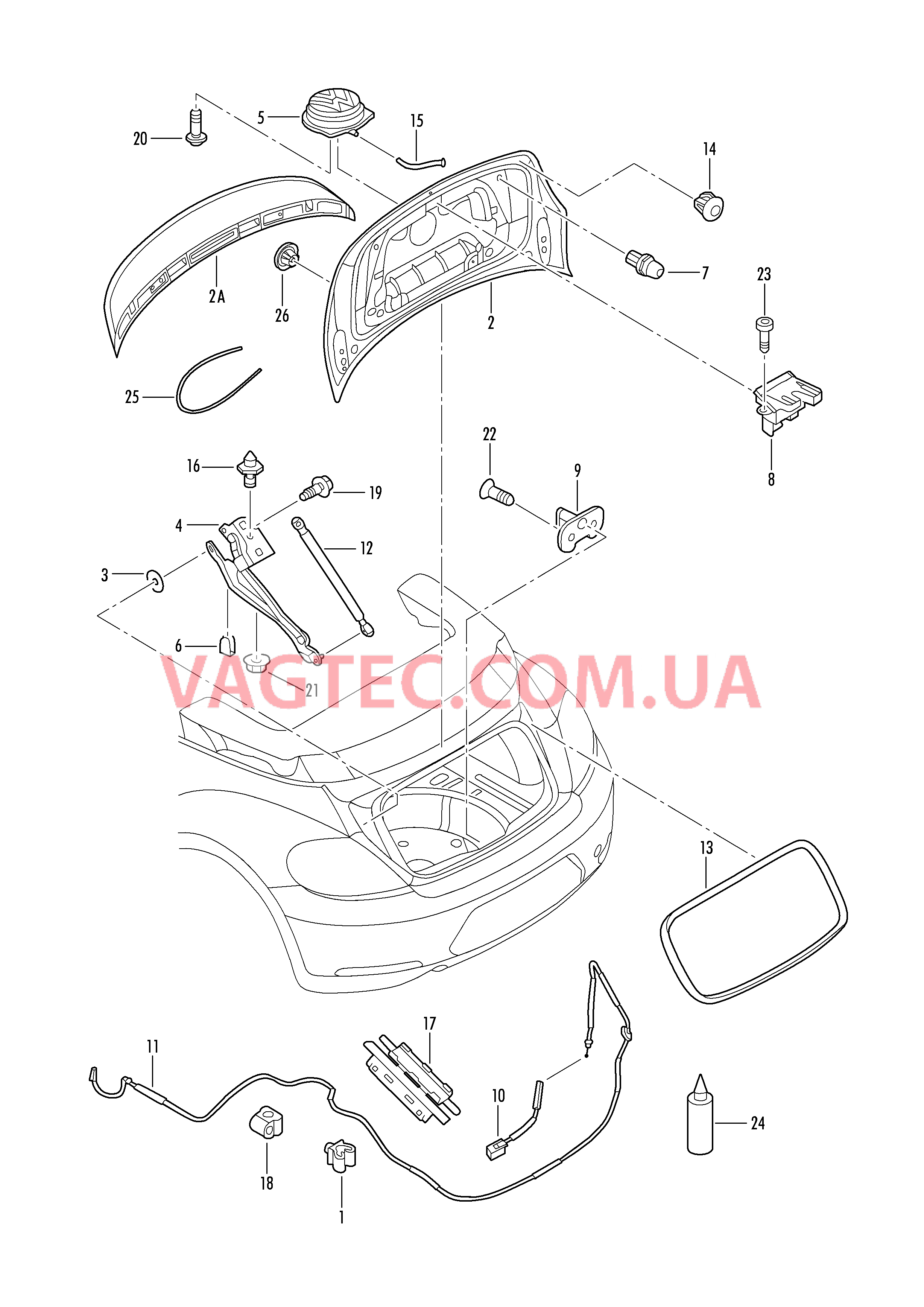 Крышка багажного отсека  для VOLKSWAGEN Beetle.Cabriolet 2015
