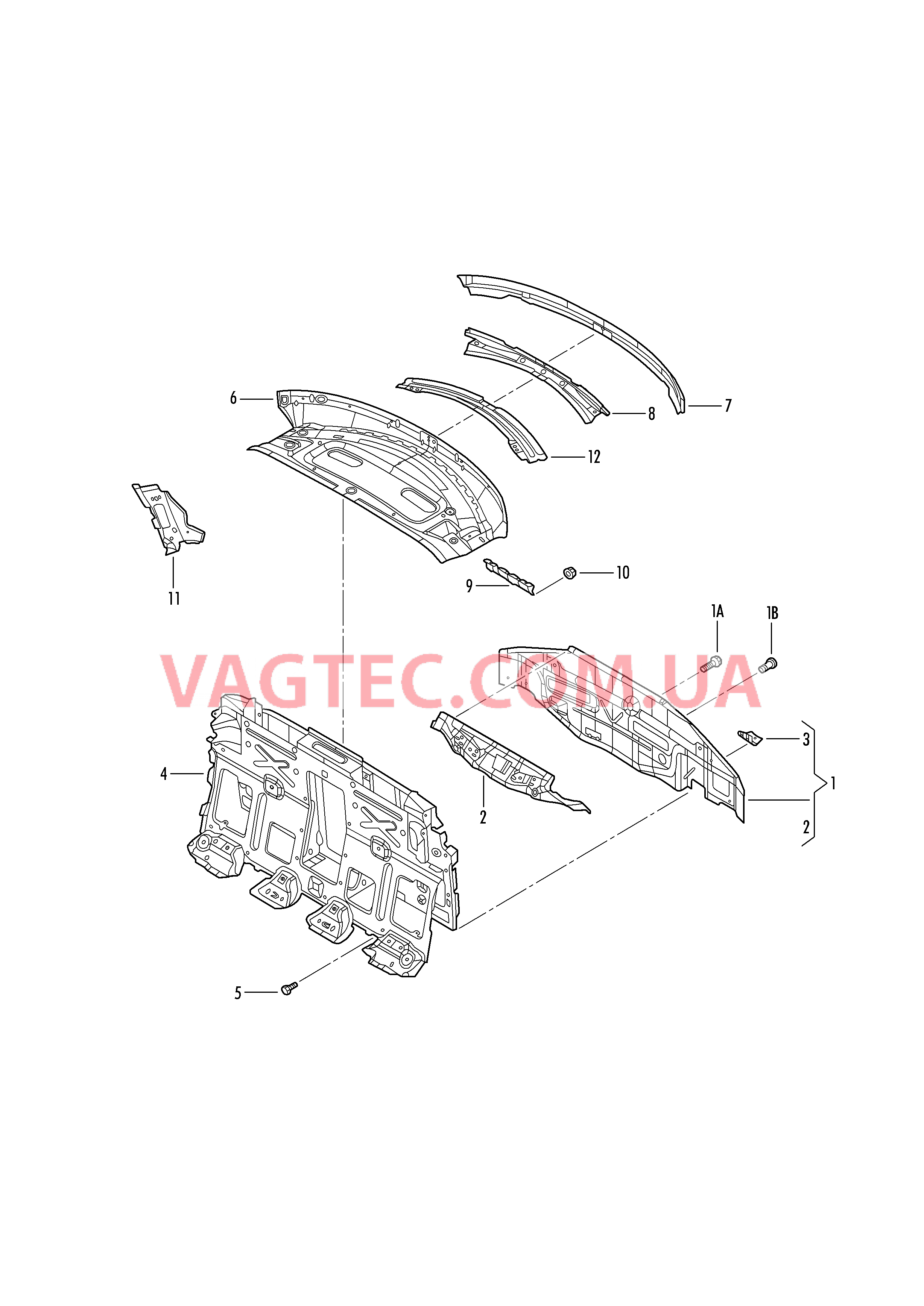 Задняя панель Перегородка  для VOLKSWAGEN Beetle.Cabriolet 2004