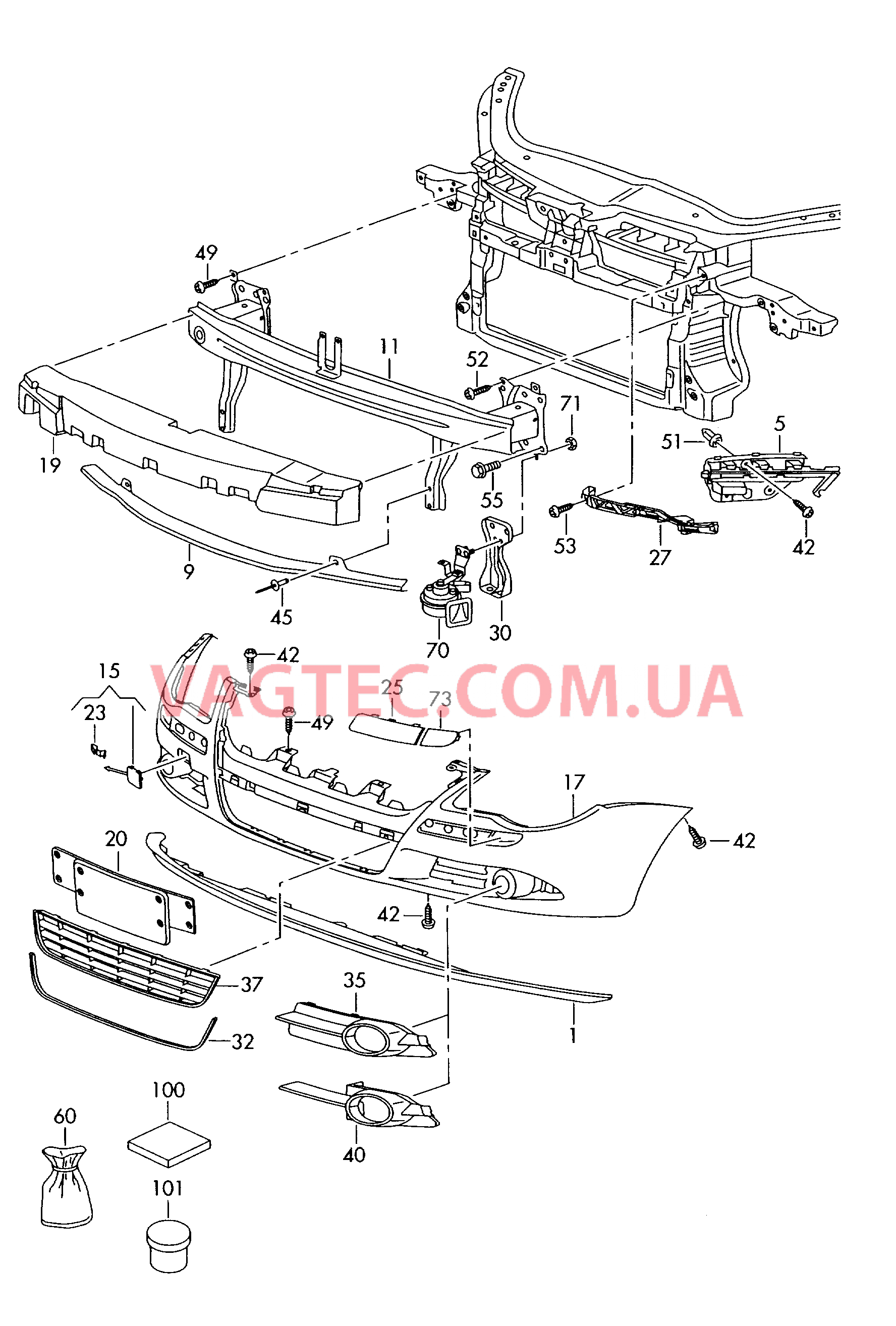 Бампер  для VOLKSWAGEN EOS 2007