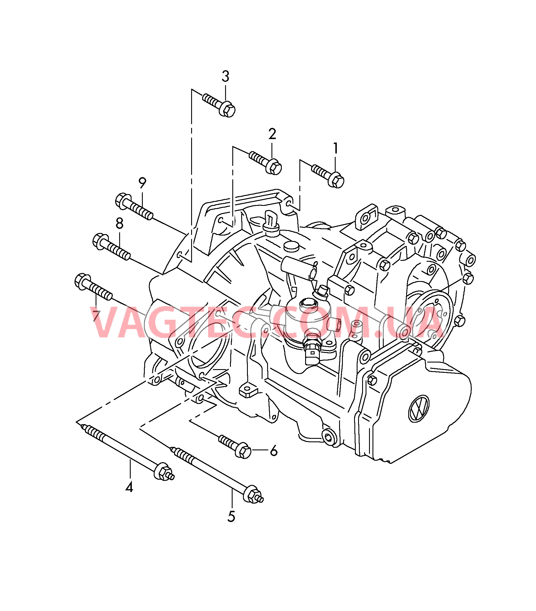 Детали крепления для двигателя и КП  для 6-ступен. механической КП  для VOLKSWAGEN Jetta 2016b