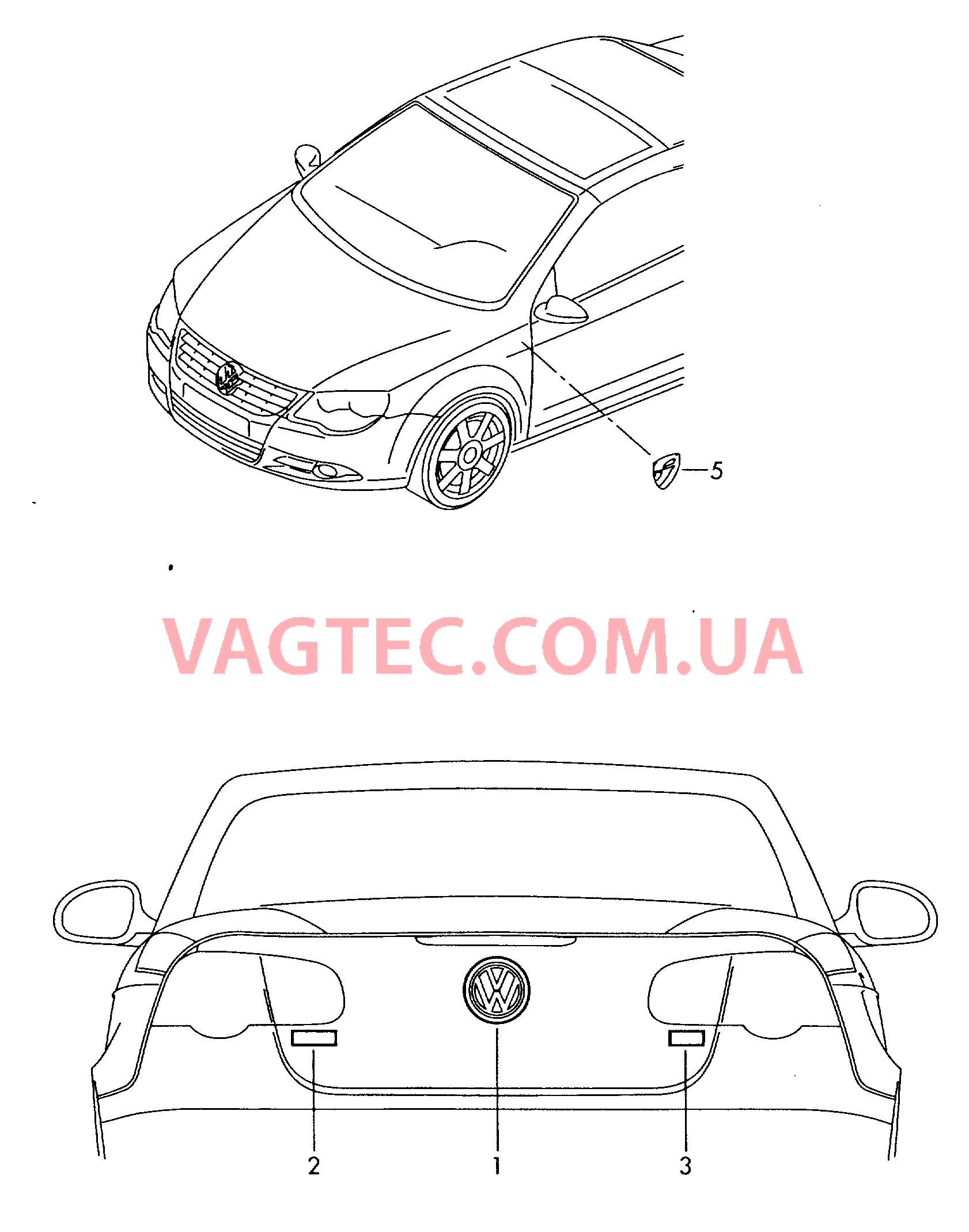 Надписи  для VOLKSWAGEN EOS 2007