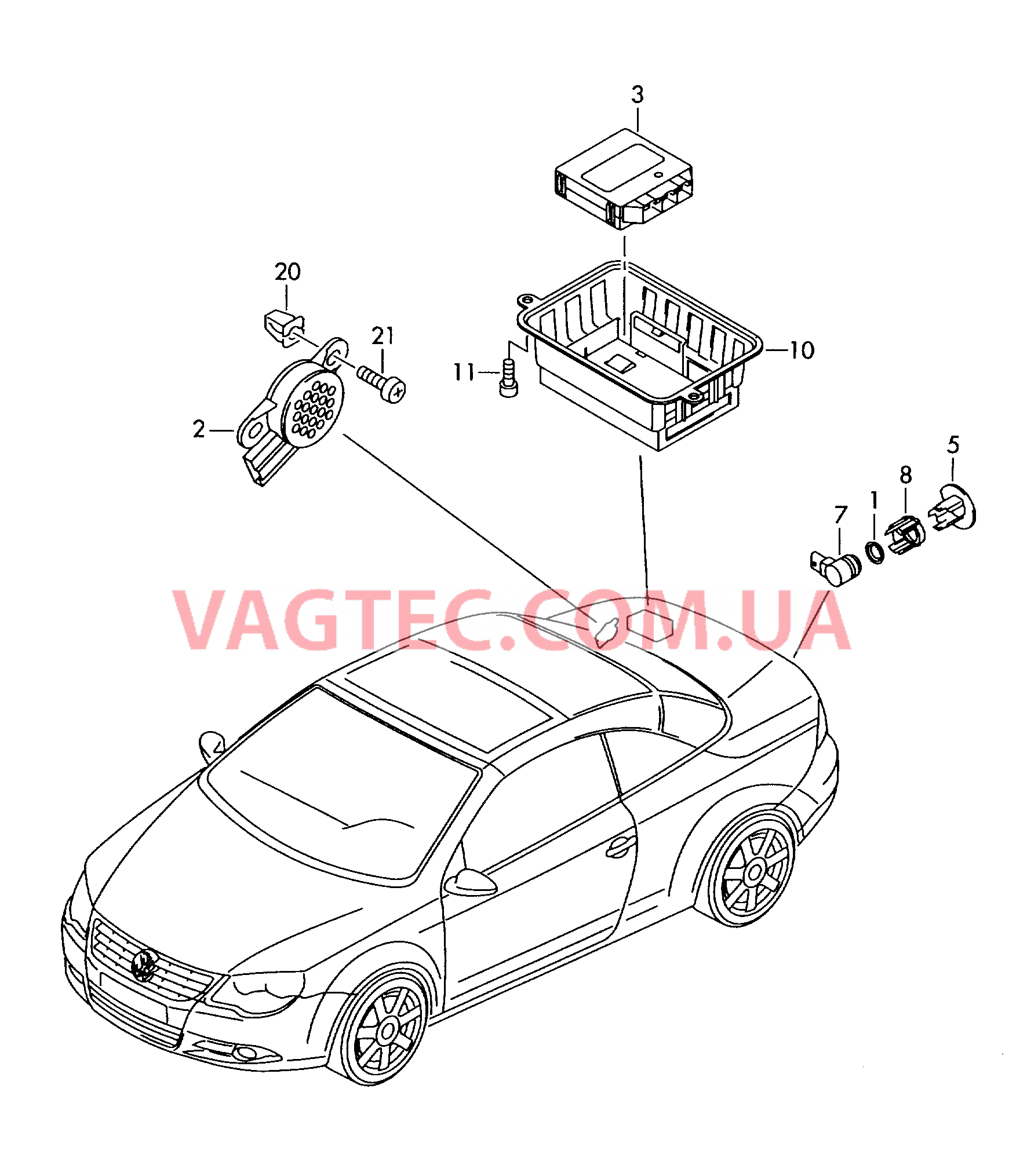 Парковочный ассистент  для VOLKSWAGEN EOS 2011