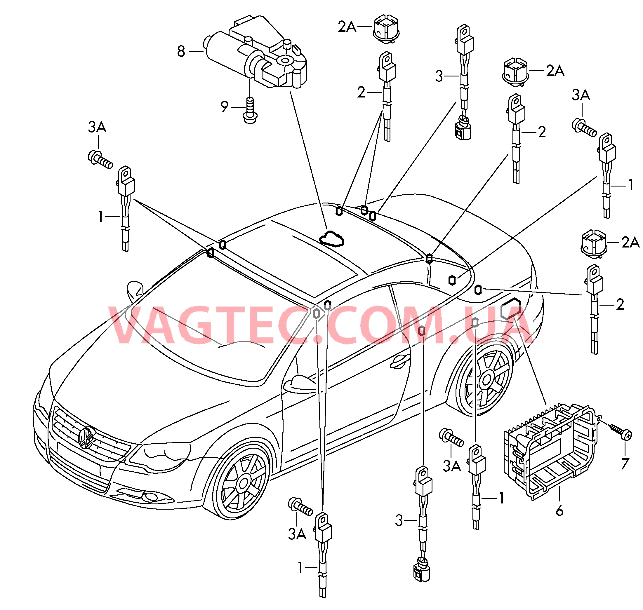 БУ и датчики для крыши кабриолета  Мотор привода люка  для VOLKSWAGEN EOS 2007