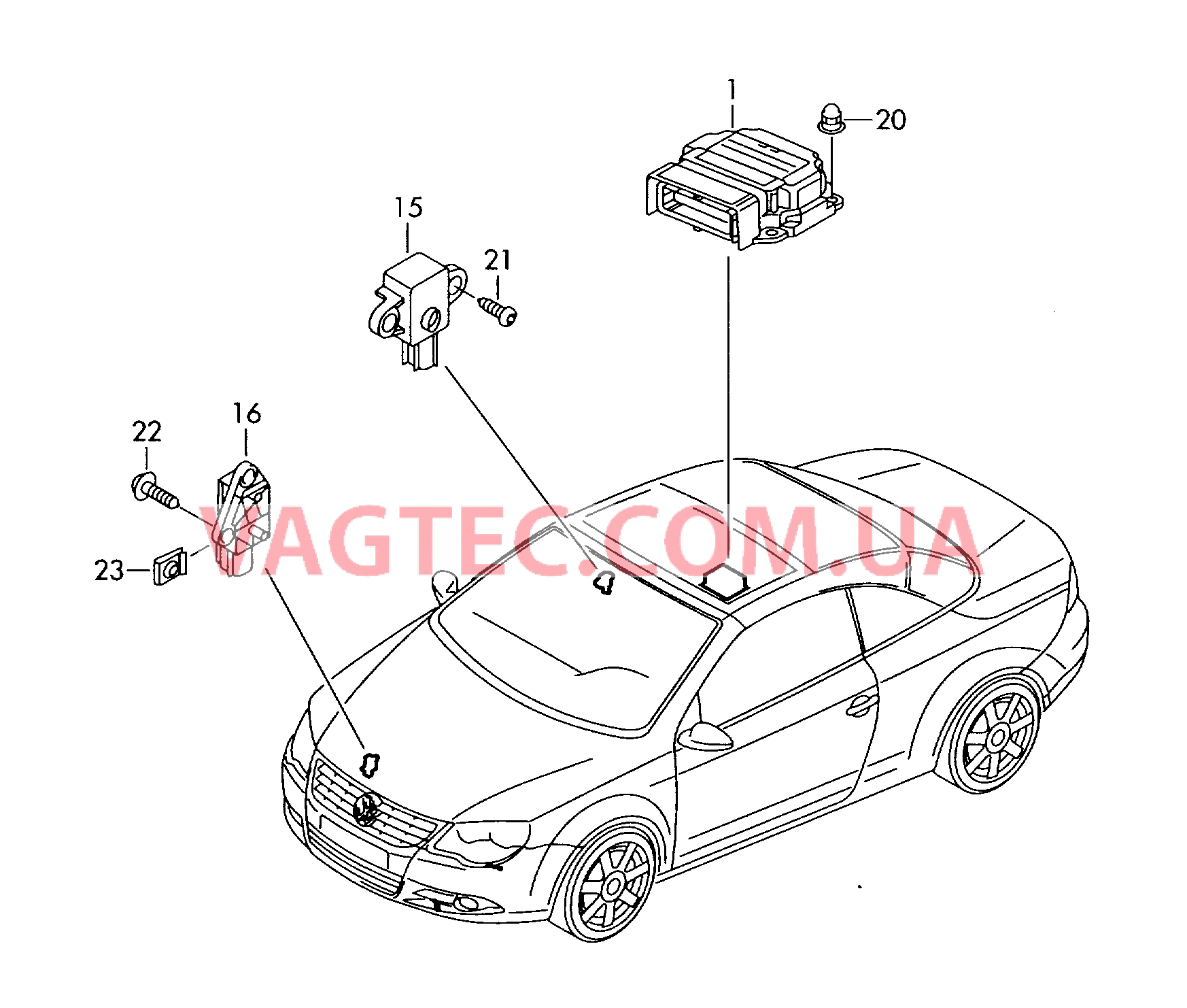 Электродетали для подуш.безоп.  D - 31.05.2010>> для VOLKSWAGEN EOS 2009