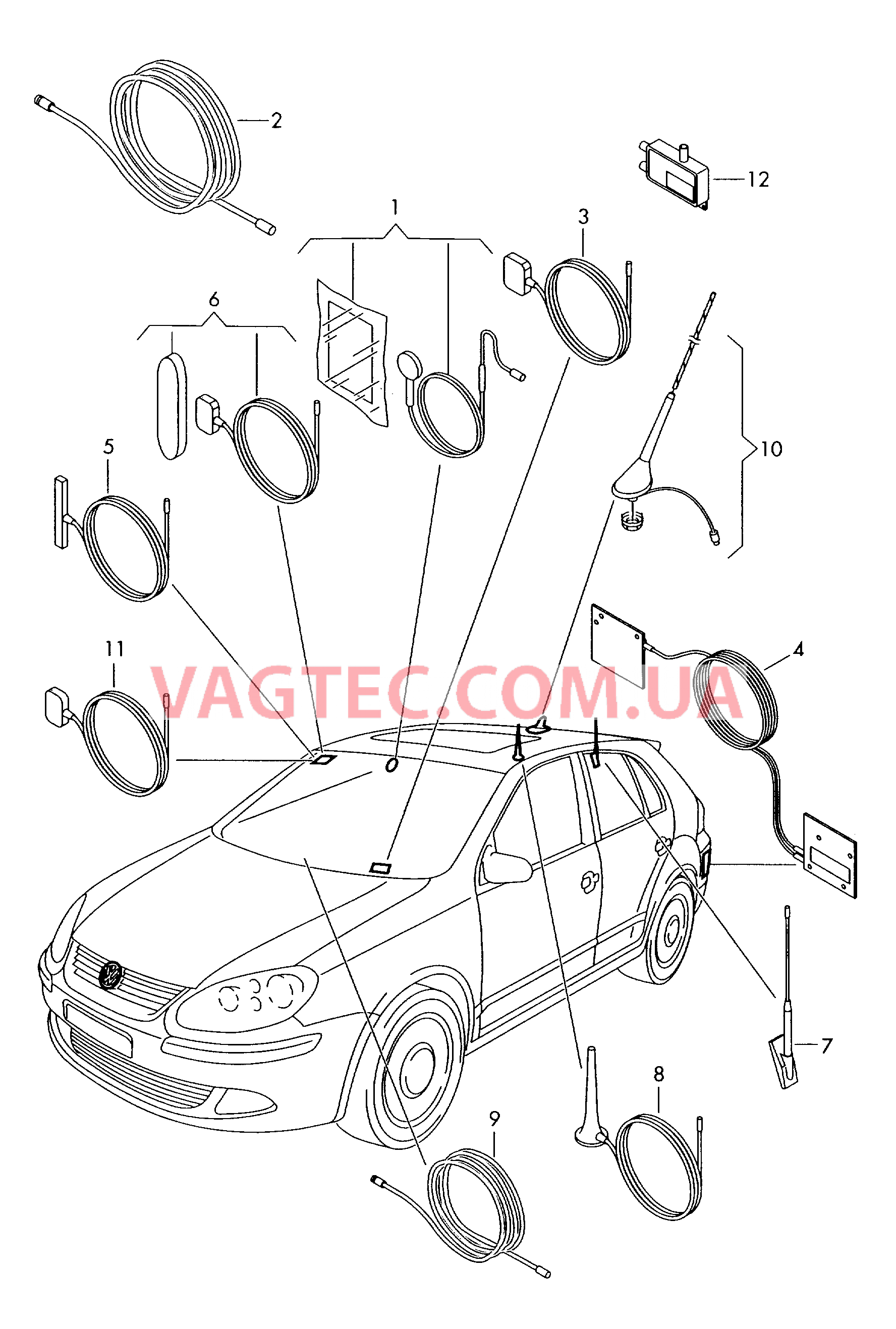 Оригинальные аксессуары Антенна   для VOLKSWAGEN EOS 2009