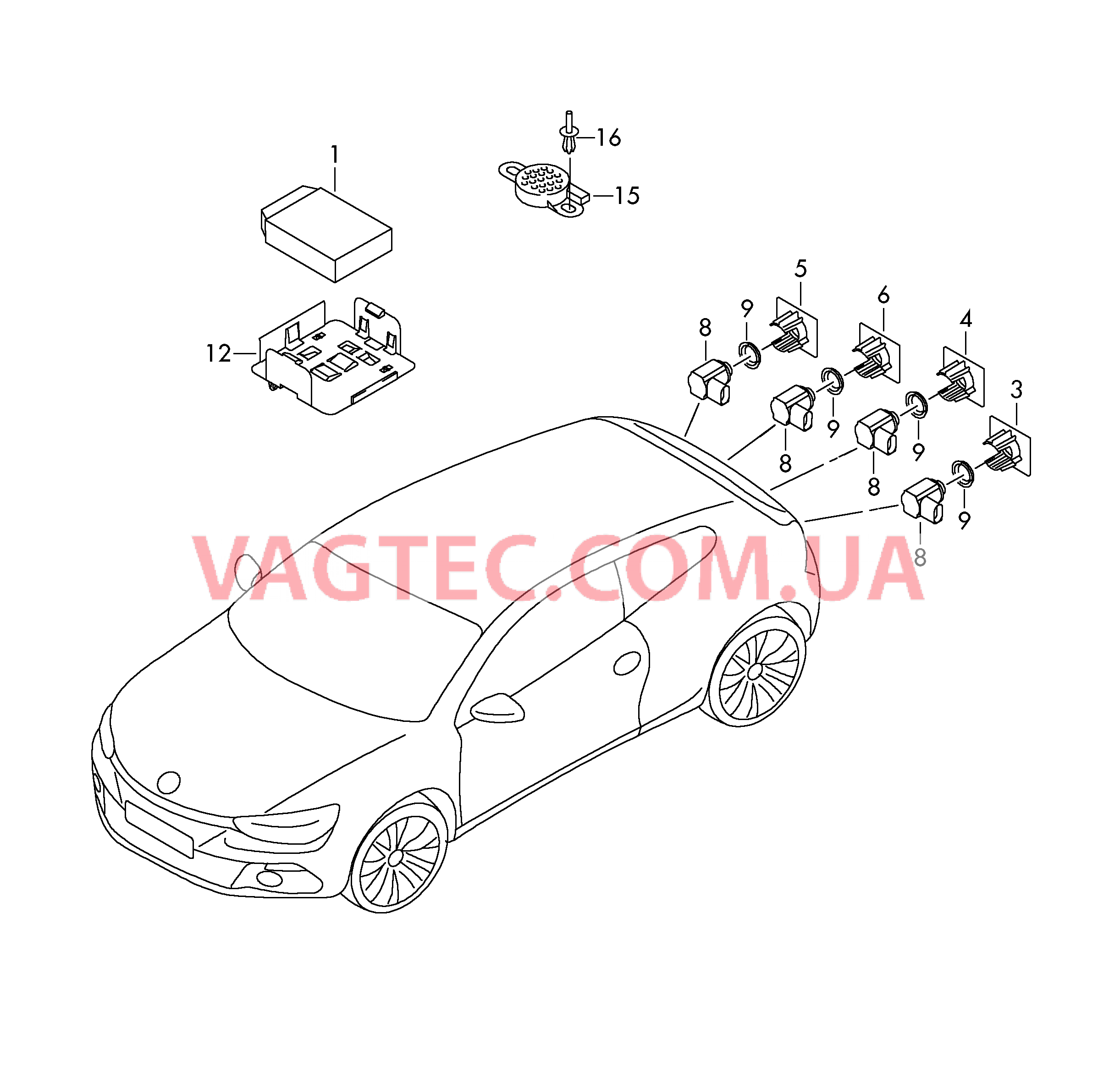 Парковочный ассистент  для VOLKSWAGEN Scirocco 2010