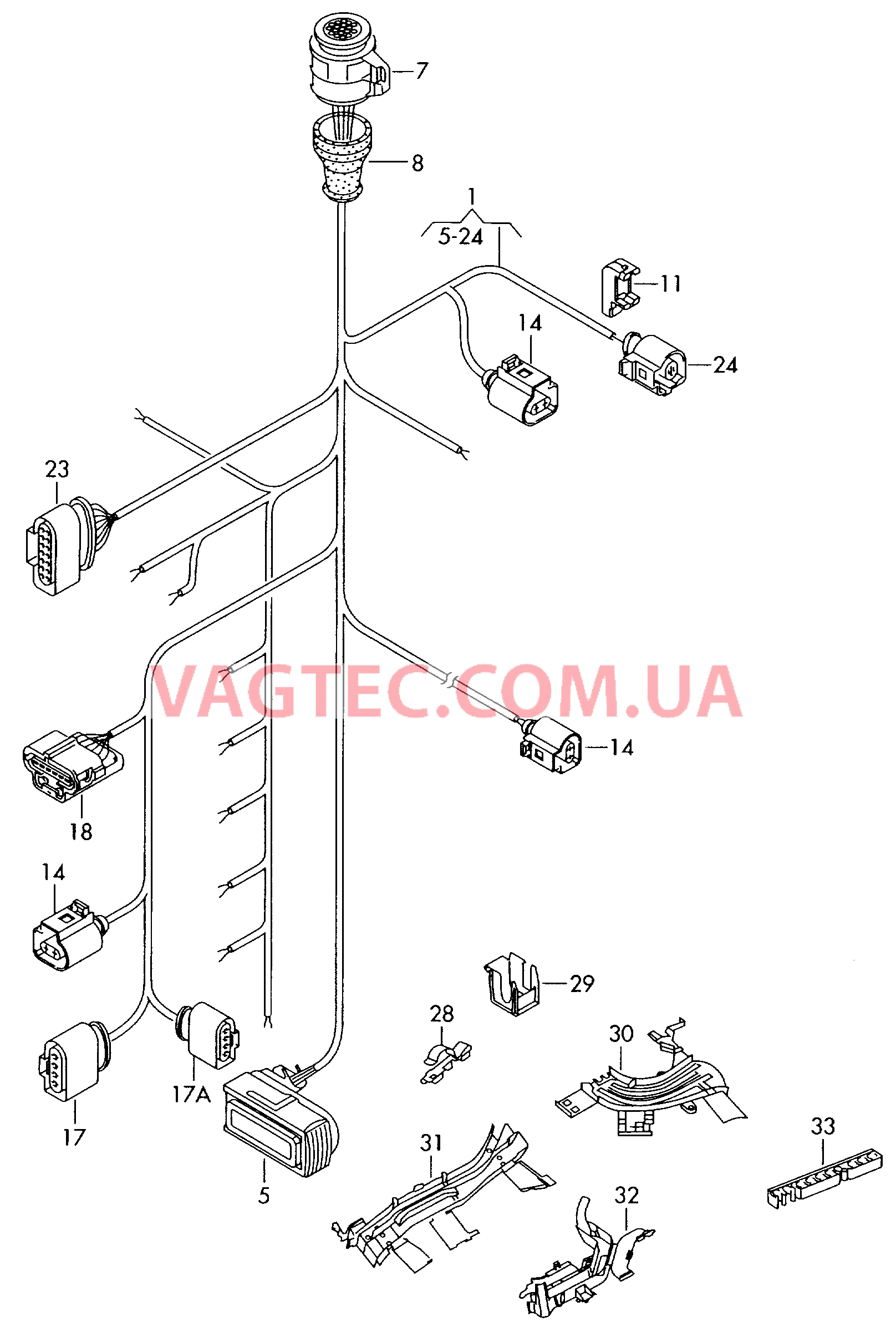 Отрезок жгута для моторного отсека  для VOLKSWAGEN Touran 2009