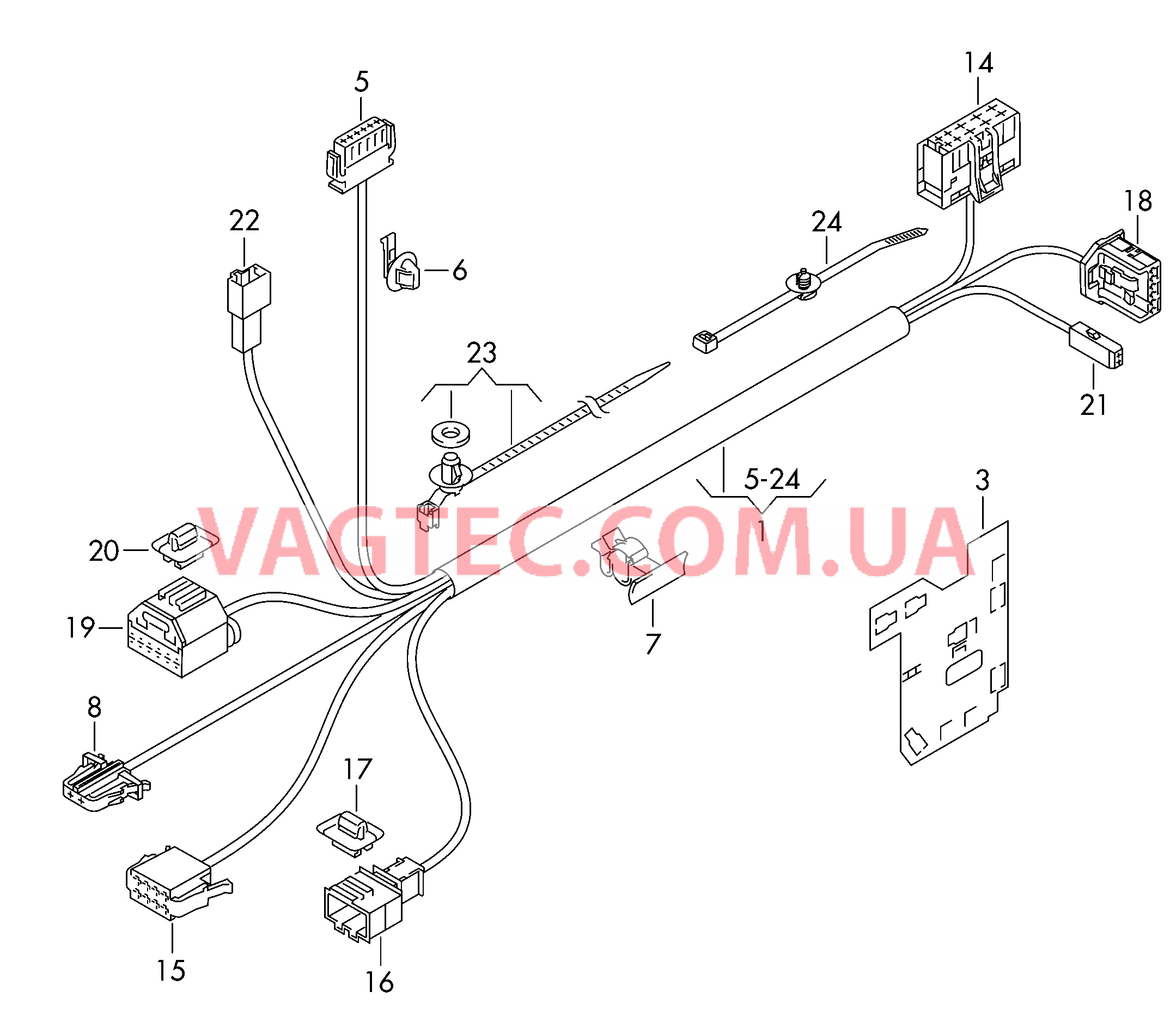 Жгут проводов Упругий эл-нт подушки сиденья (сторона водителя)  для VOLKSWAGEN EOS 2009