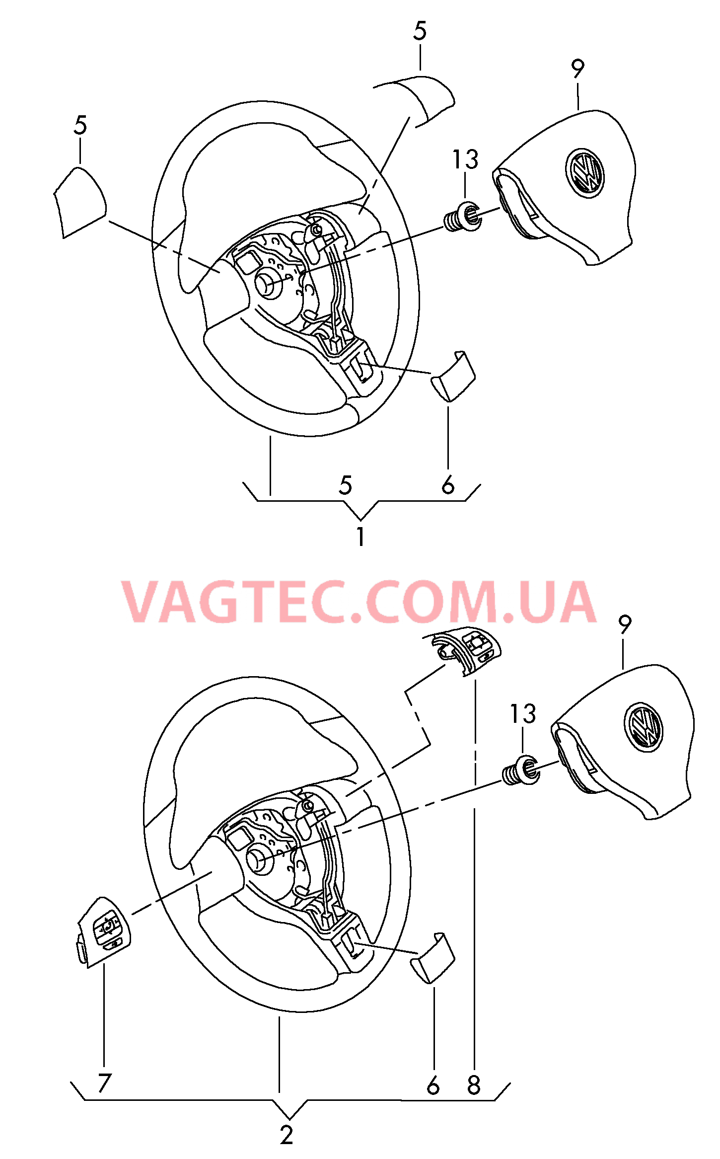 Рулевое колесо  для VOLKSWAGEN EOS 2016