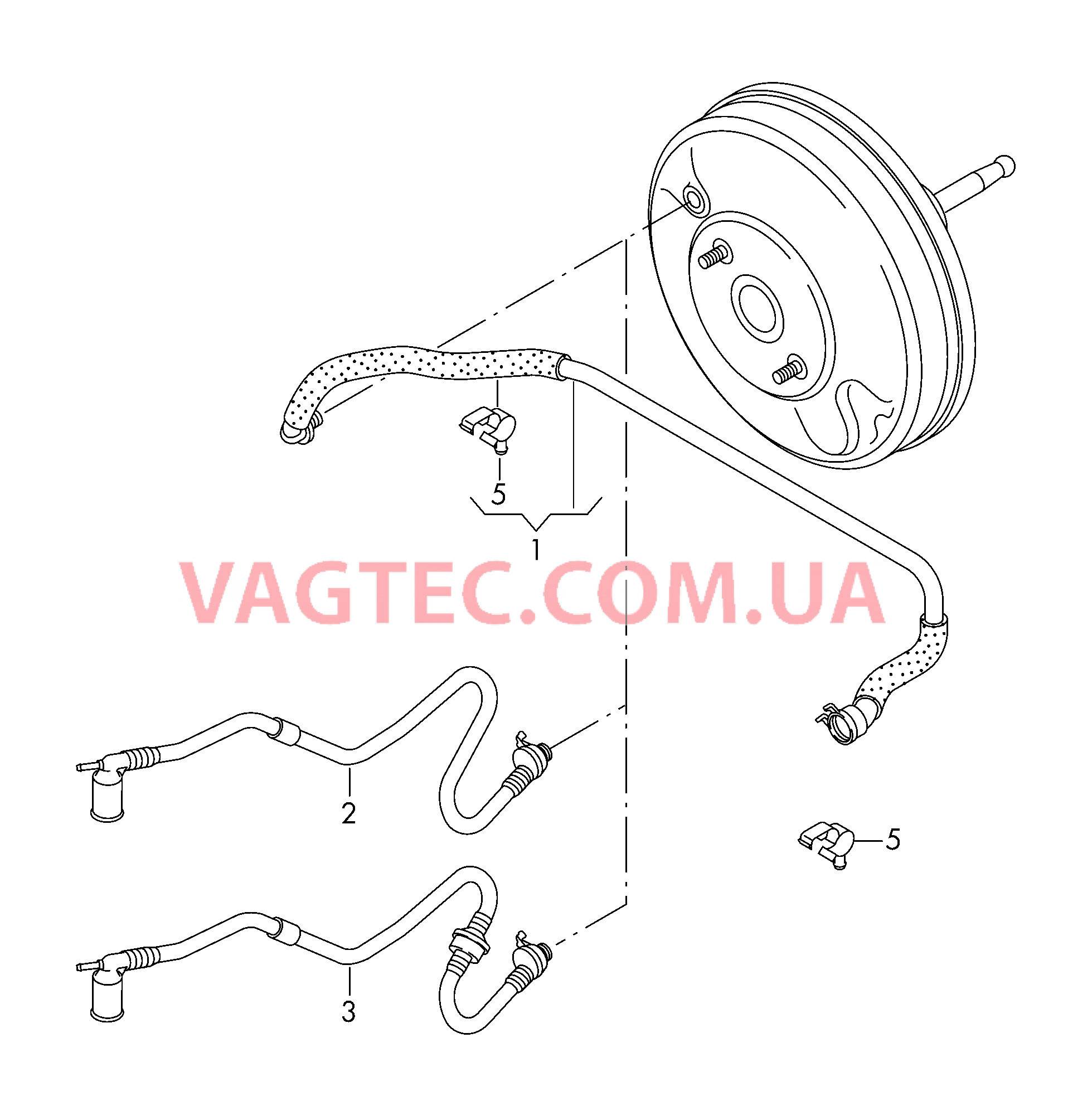 Вакуумные шланги для усилителя тормозного привода  для VOLKSWAGEN EOS 2016