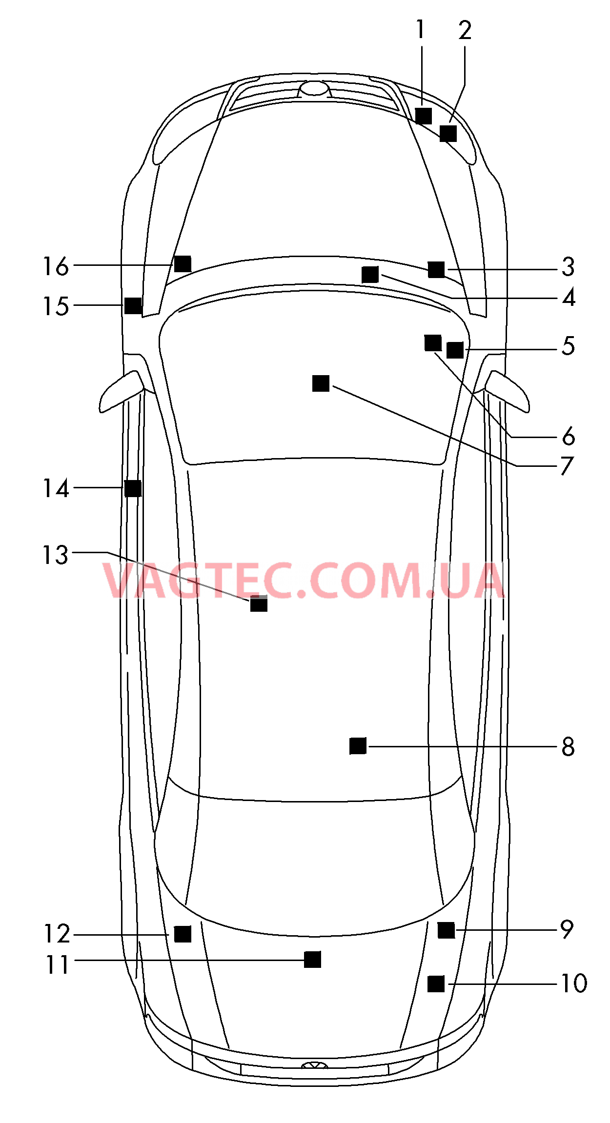 Cписок применения Блок управления  для VOLKSWAGEN EOS 2011-1