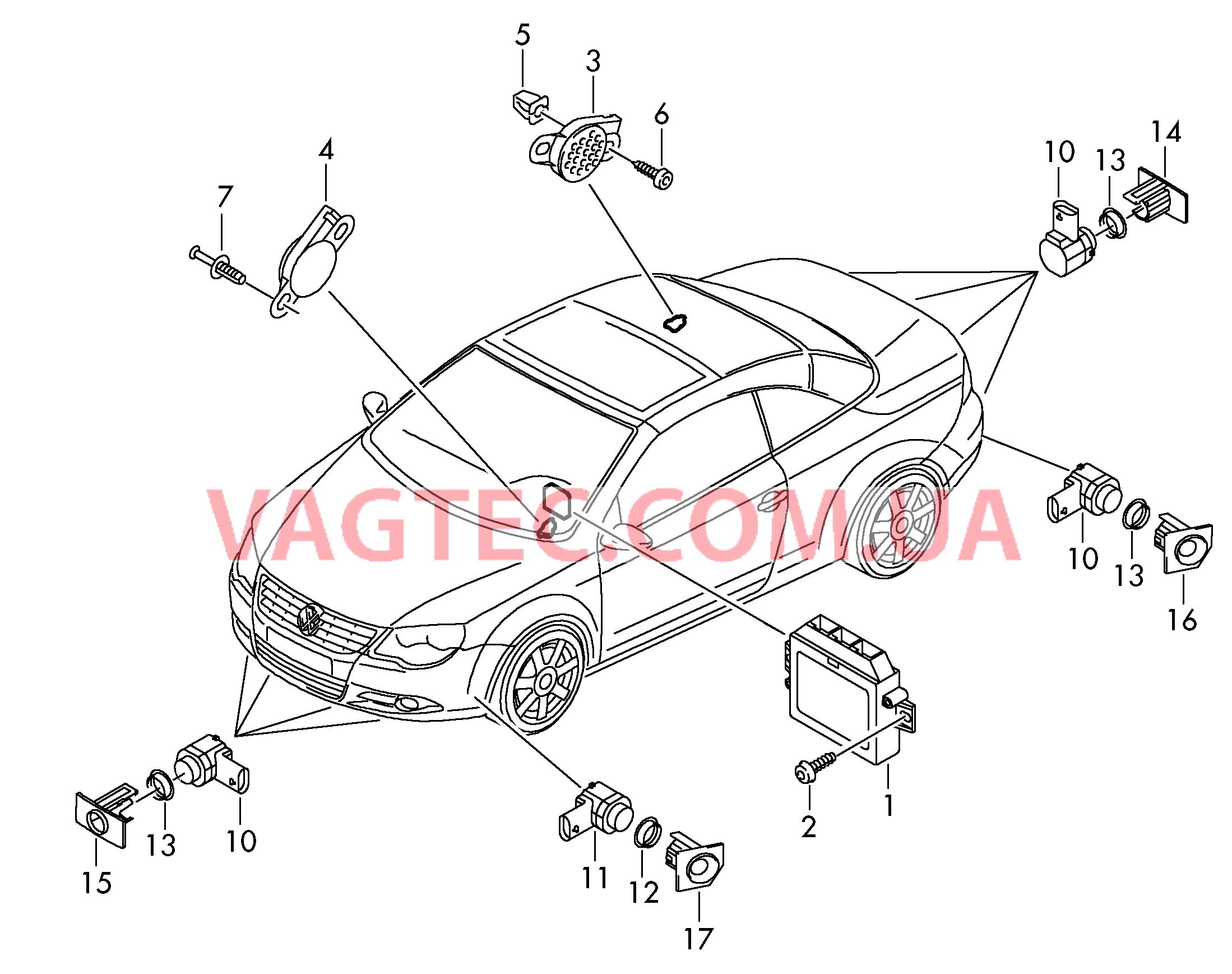 Парковочный ассистент  для VOLKSWAGEN EOS 2011-1