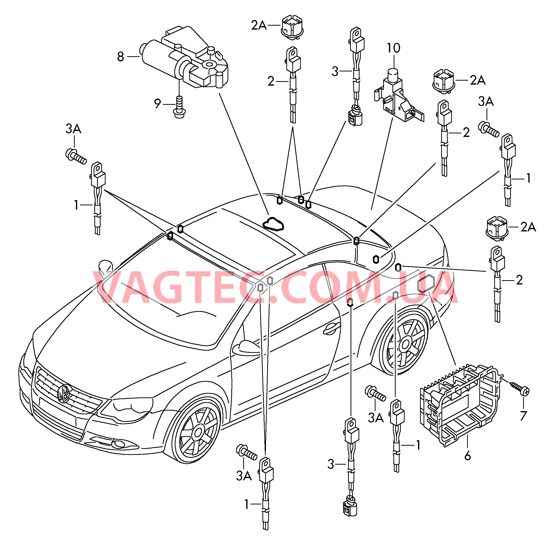 БУ и датчики для крыши кабриолета  Мотор привода люка  для VOLKSWAGEN EOS 2015