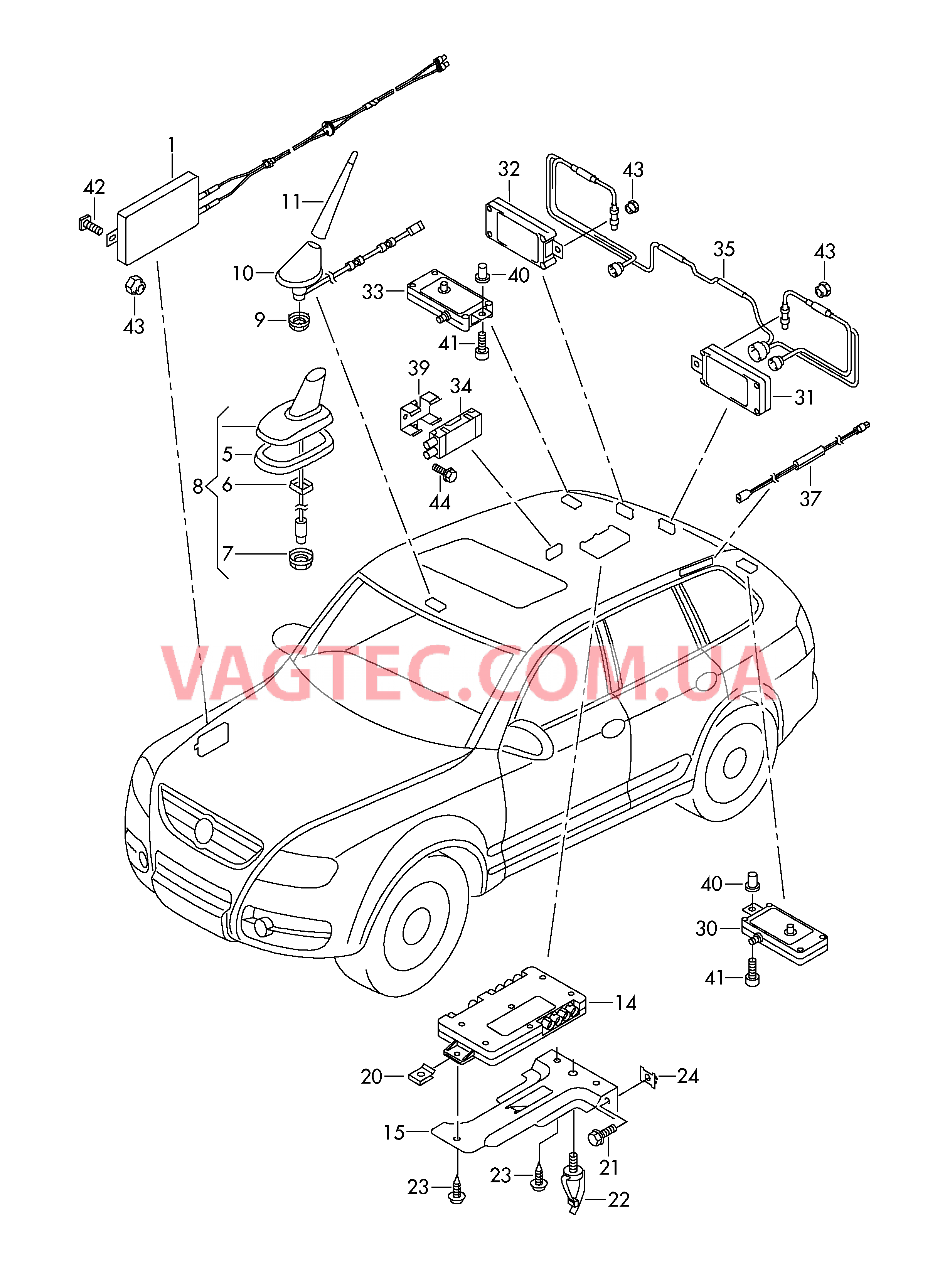 Антенна Усилитель антенны  для VOLKSWAGEN Touareg 2007-1