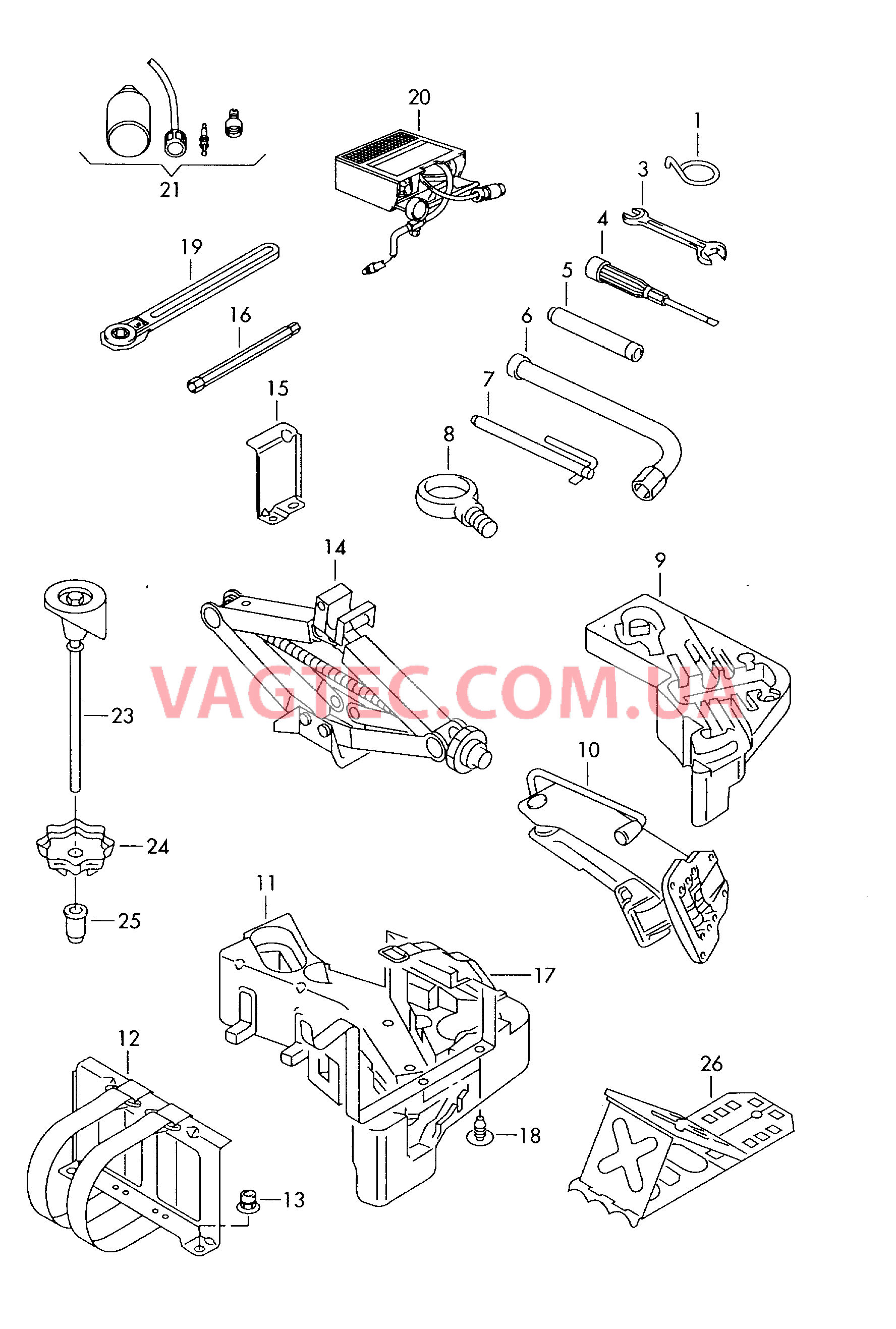 Домкрат автомобильный Инструменты  для VOLKSWAGEN Touareg 2004