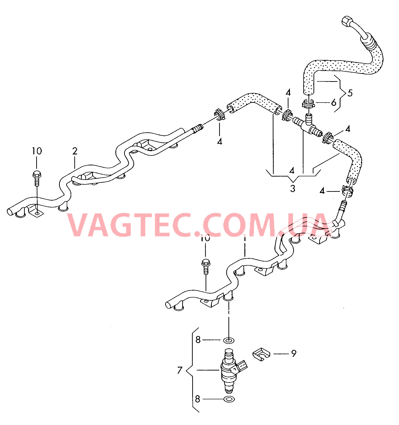 Распределитель топлива  для VOLKSWAGEN Touareg 2004