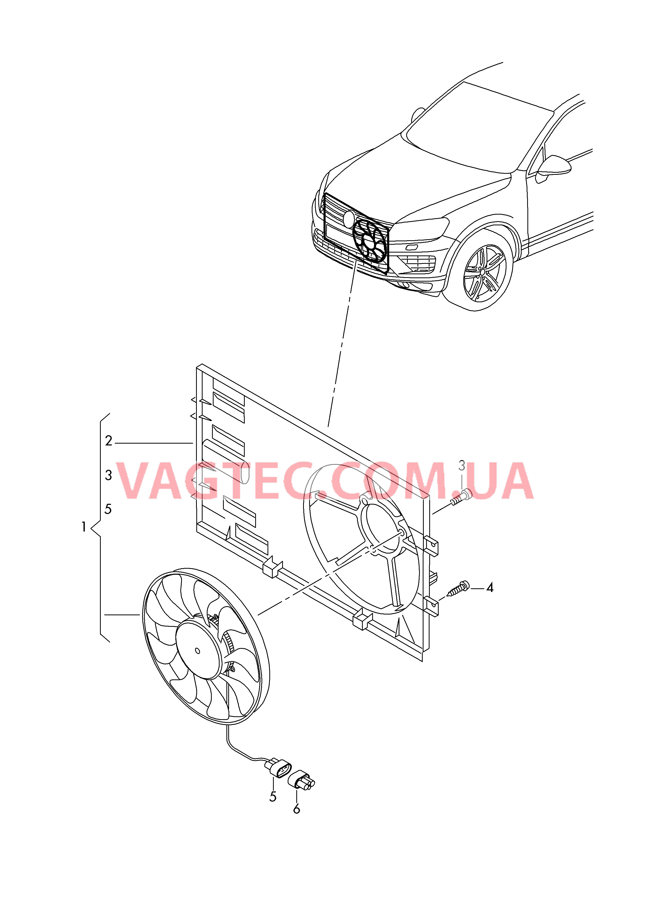 Вентилятор радиатора  для VOLKSWAGEN Touareg 2017