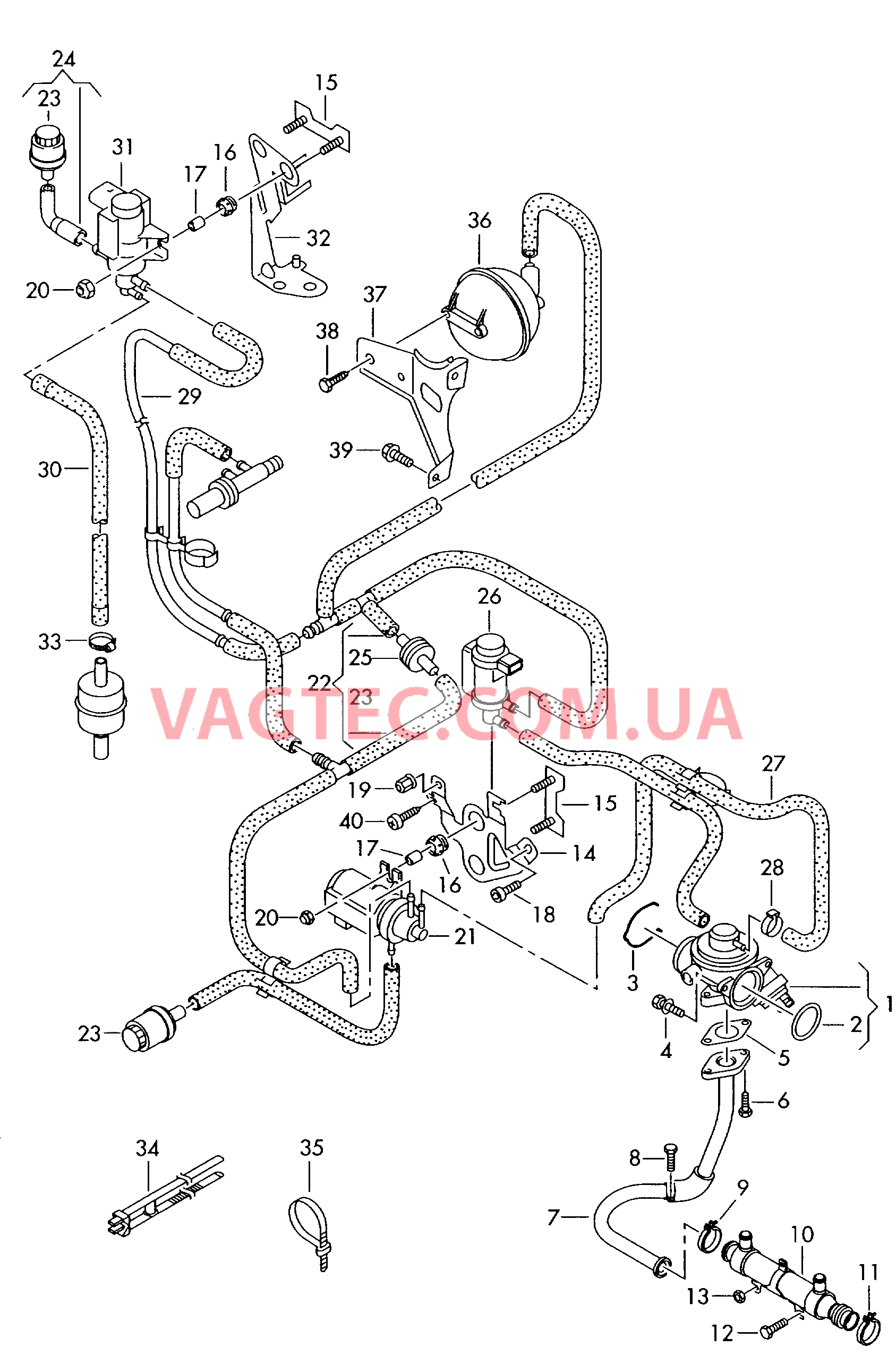 Рециркуляция ОГ Вакуумная система  для VOLKSWAGEN Touareg 2006