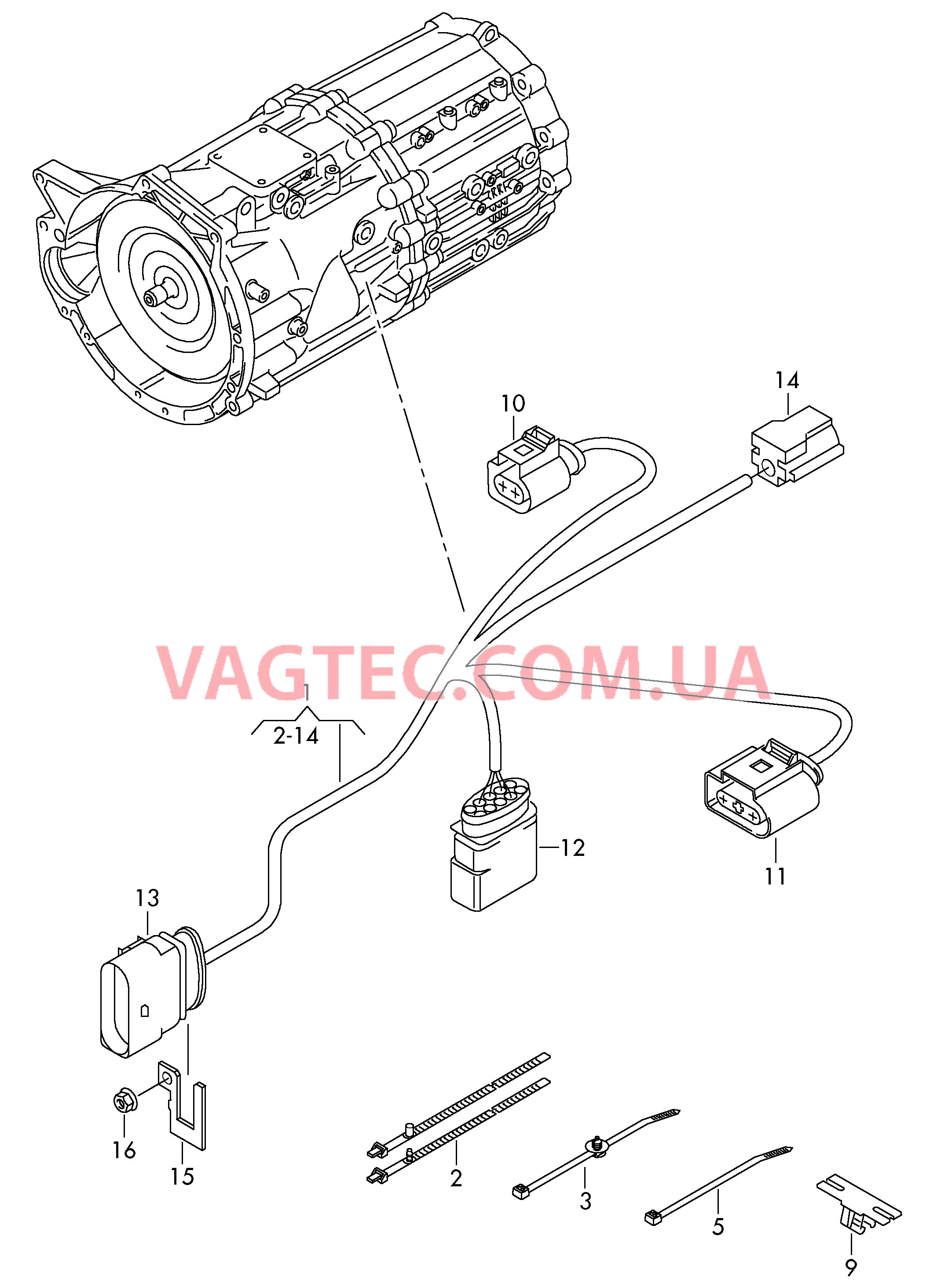Компл. кабелей коробки передач  для VOLKSWAGEN Touareg 2014
