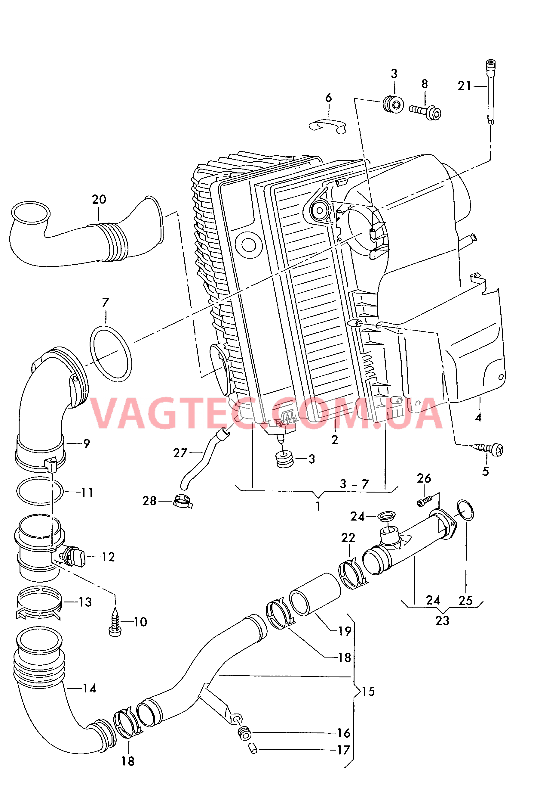 Возд. фильтр с сопутств. деталями  для VOLKSWAGEN Touareg 2007