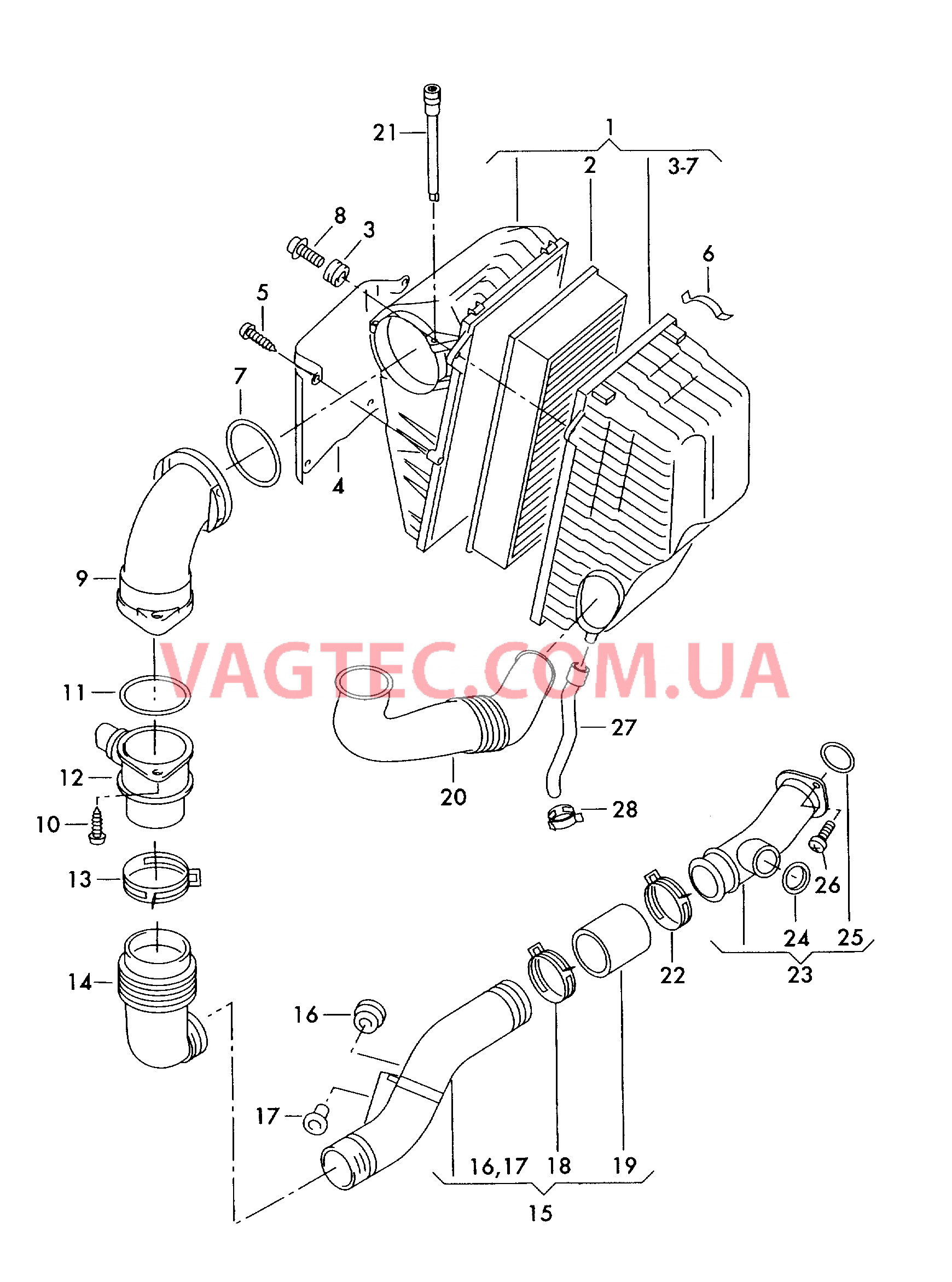 Возд. фильтр с сопутств. деталями  для VOLKSWAGEN Touareg 2007