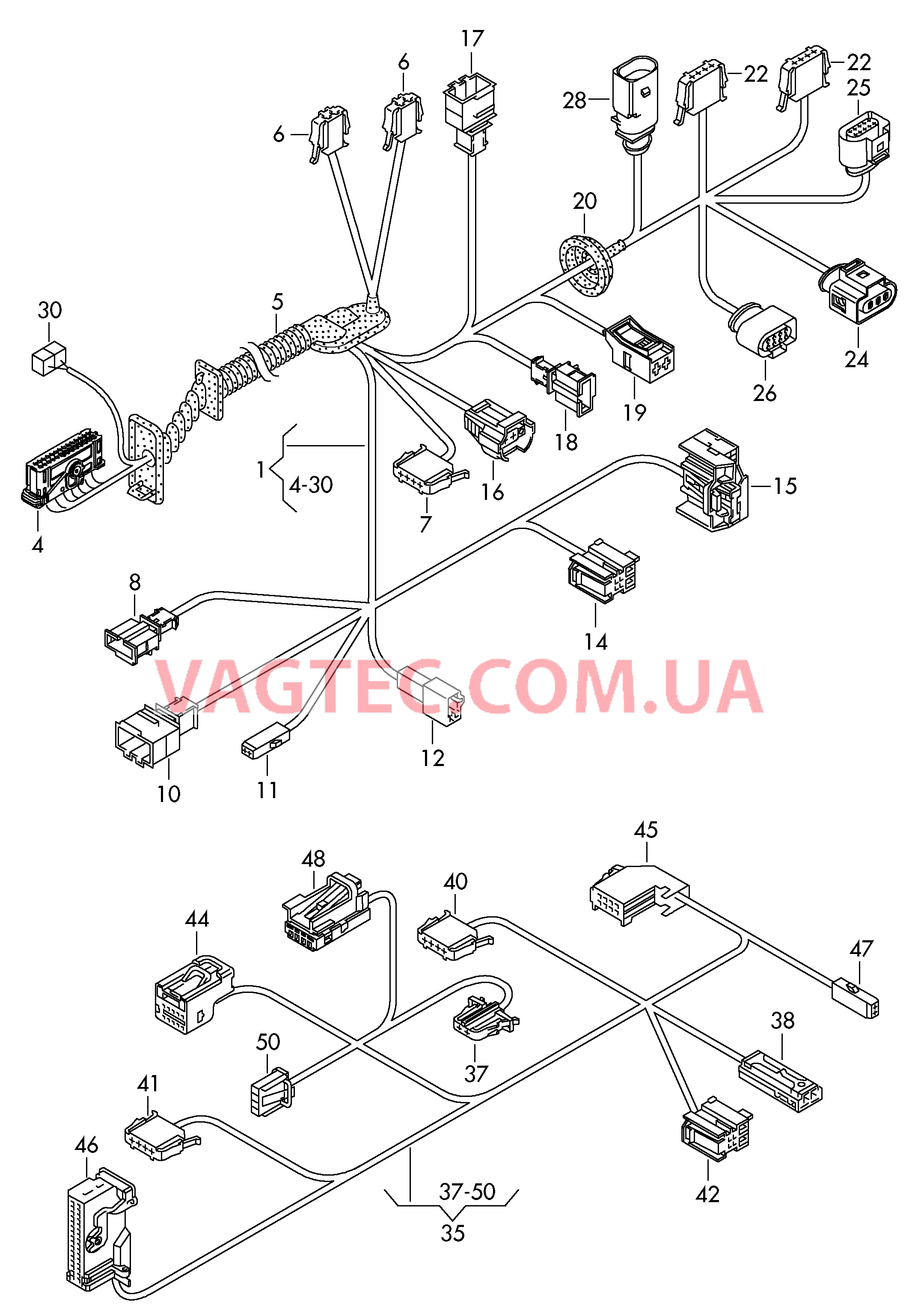 Жгут проводов двери ------------------------------ Жгут проводов для обшивки двери  для VOLKSWAGEN Touareg 2011