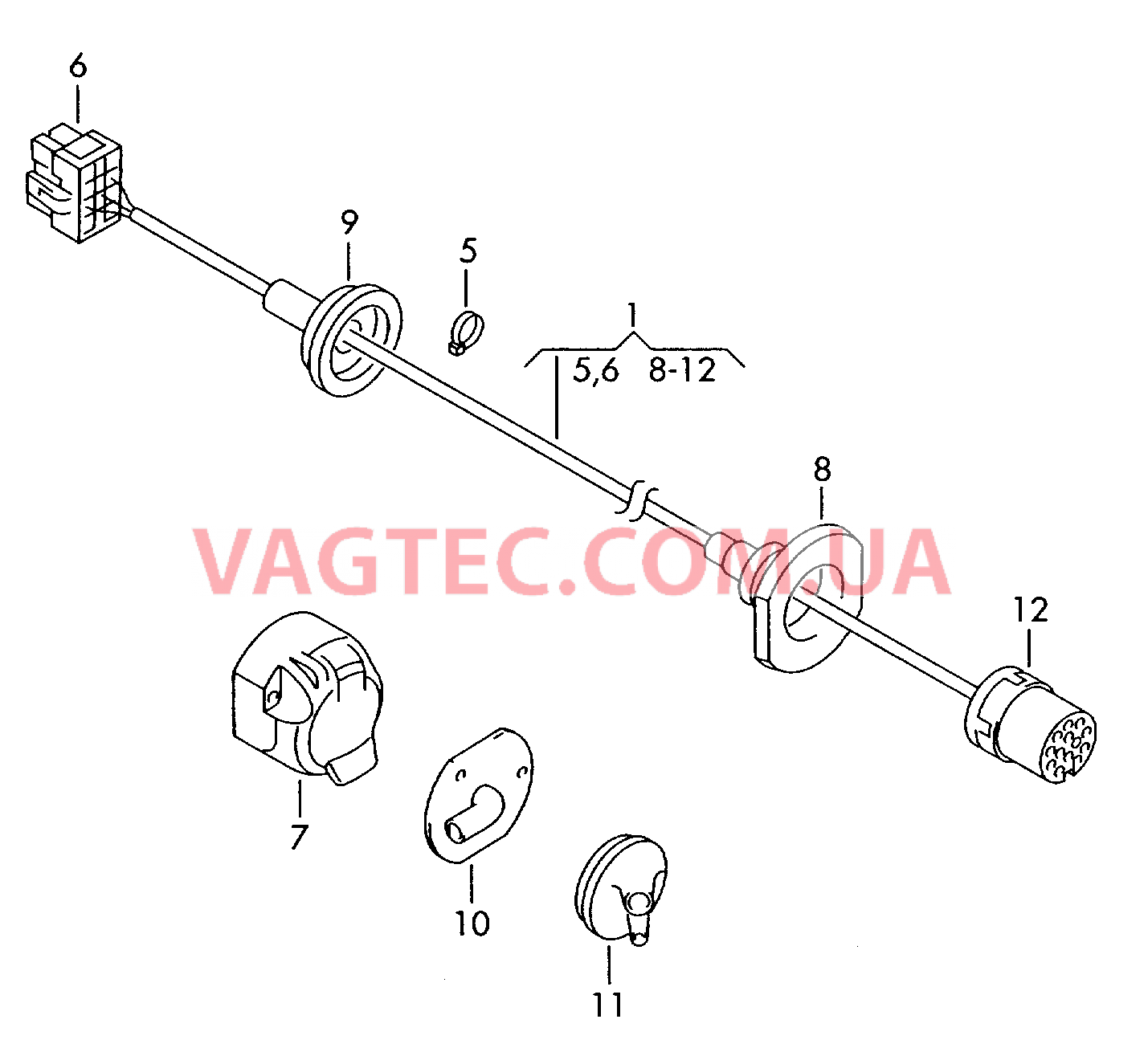 Жгут проводов для розетки ТСУ .  для VOLKSWAGEN Touareg 2004