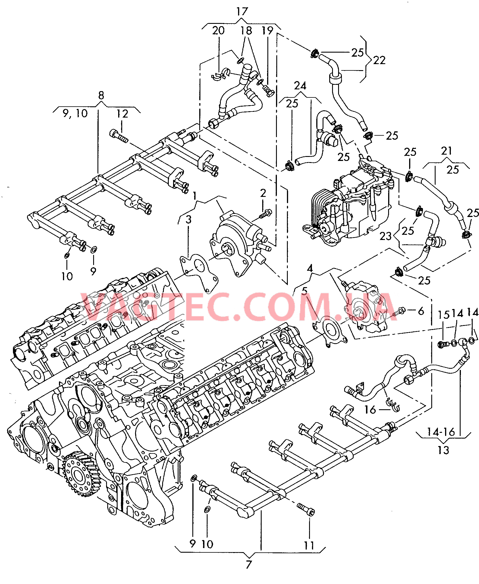 Топливный насос Распределитель топлива  для VOLKSWAGEN Touareg 2007