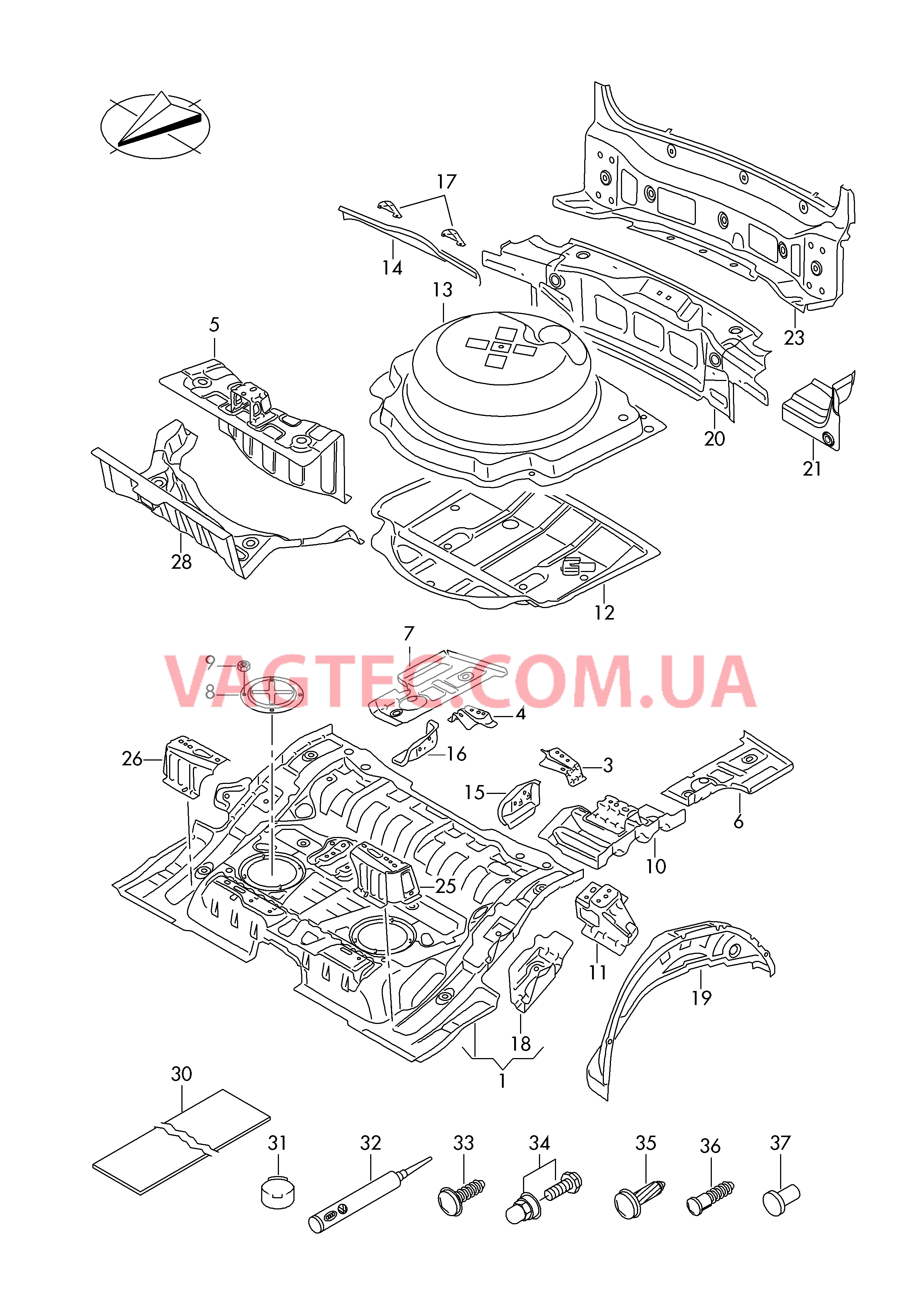 Детали нижней части кузова Задняя панель  для VOLKSWAGEN Touareg 2017