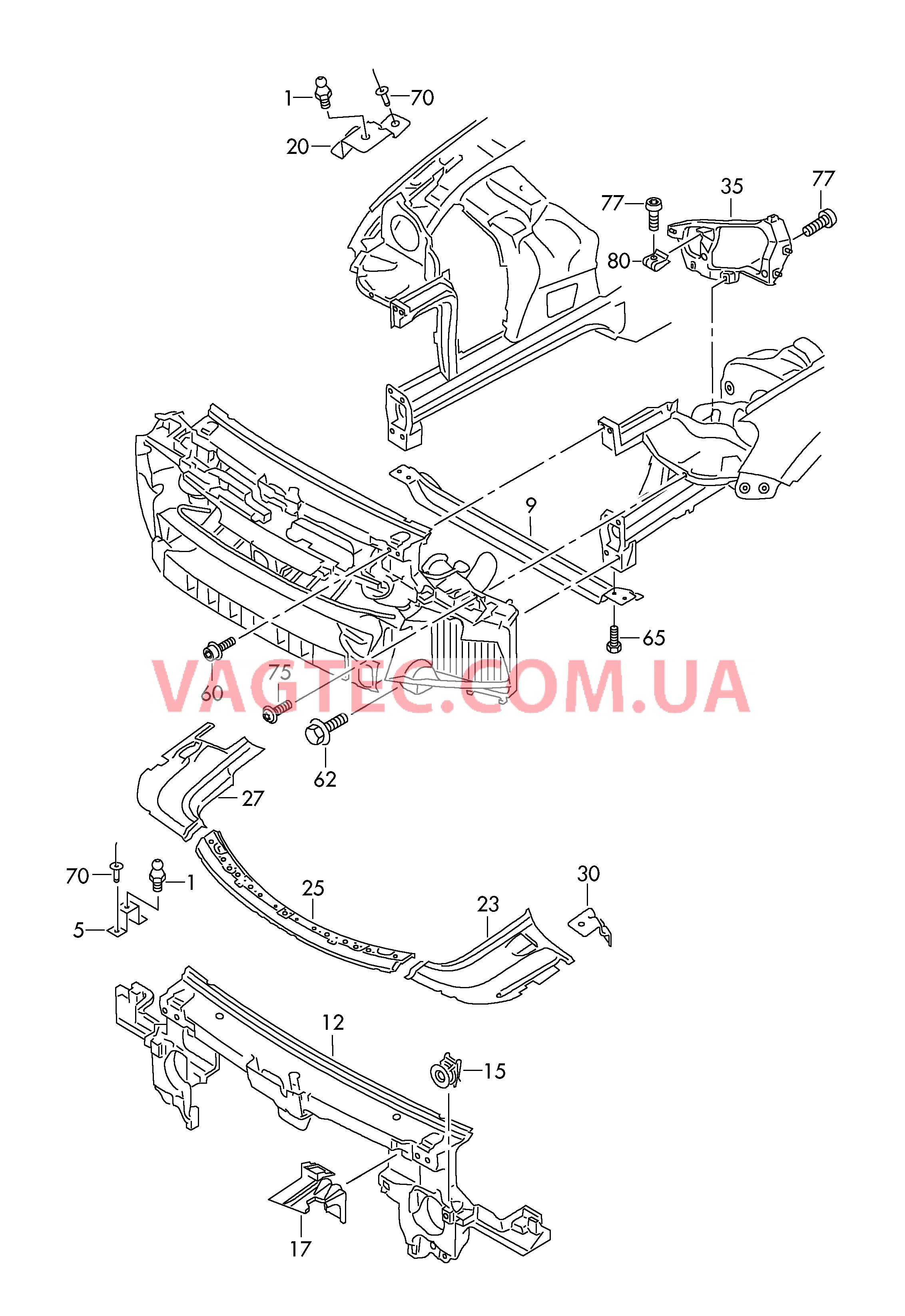 Передняя часть кузова  для VOLKSWAGEN Touareg 2011