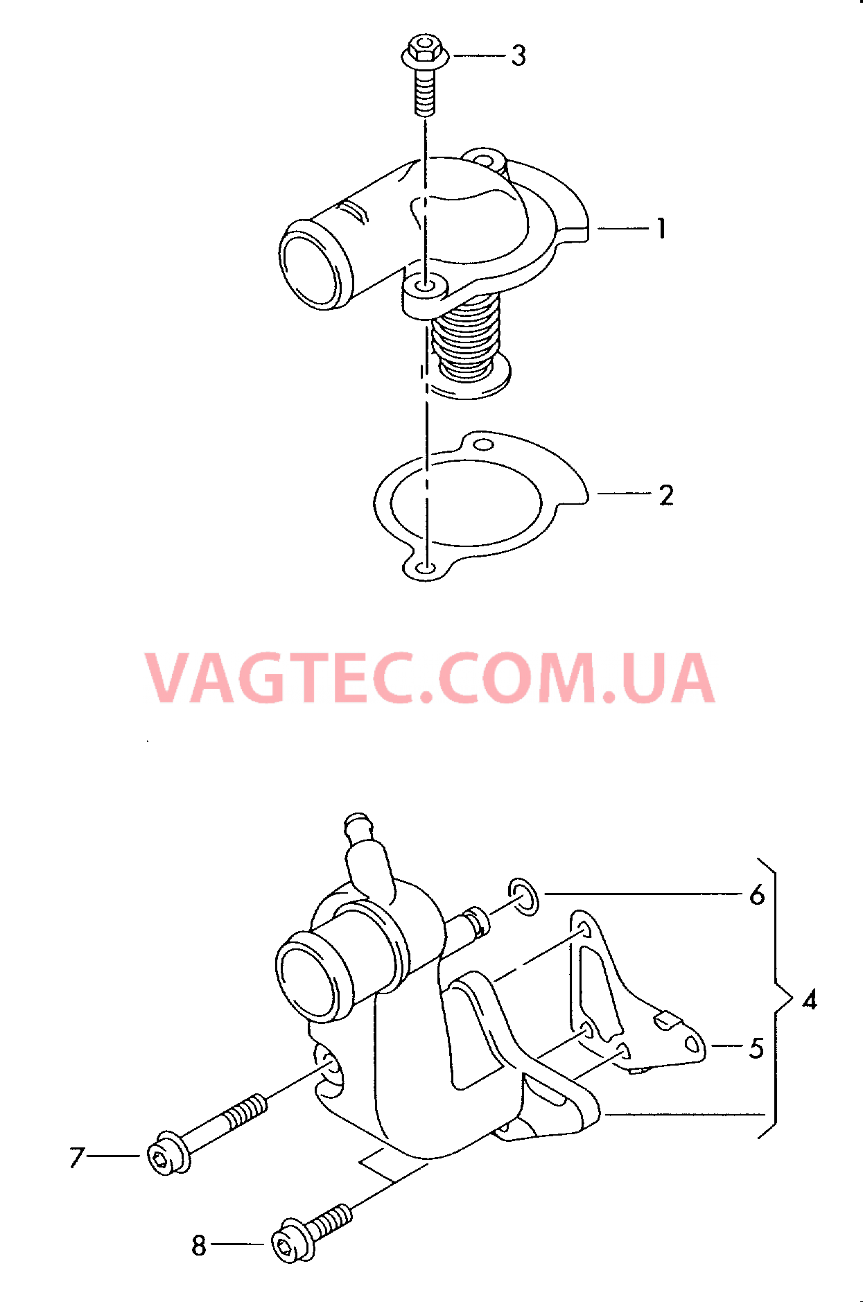 Термостат Патрубок ОЖ  для VOLKSWAGEN Touareg 2004