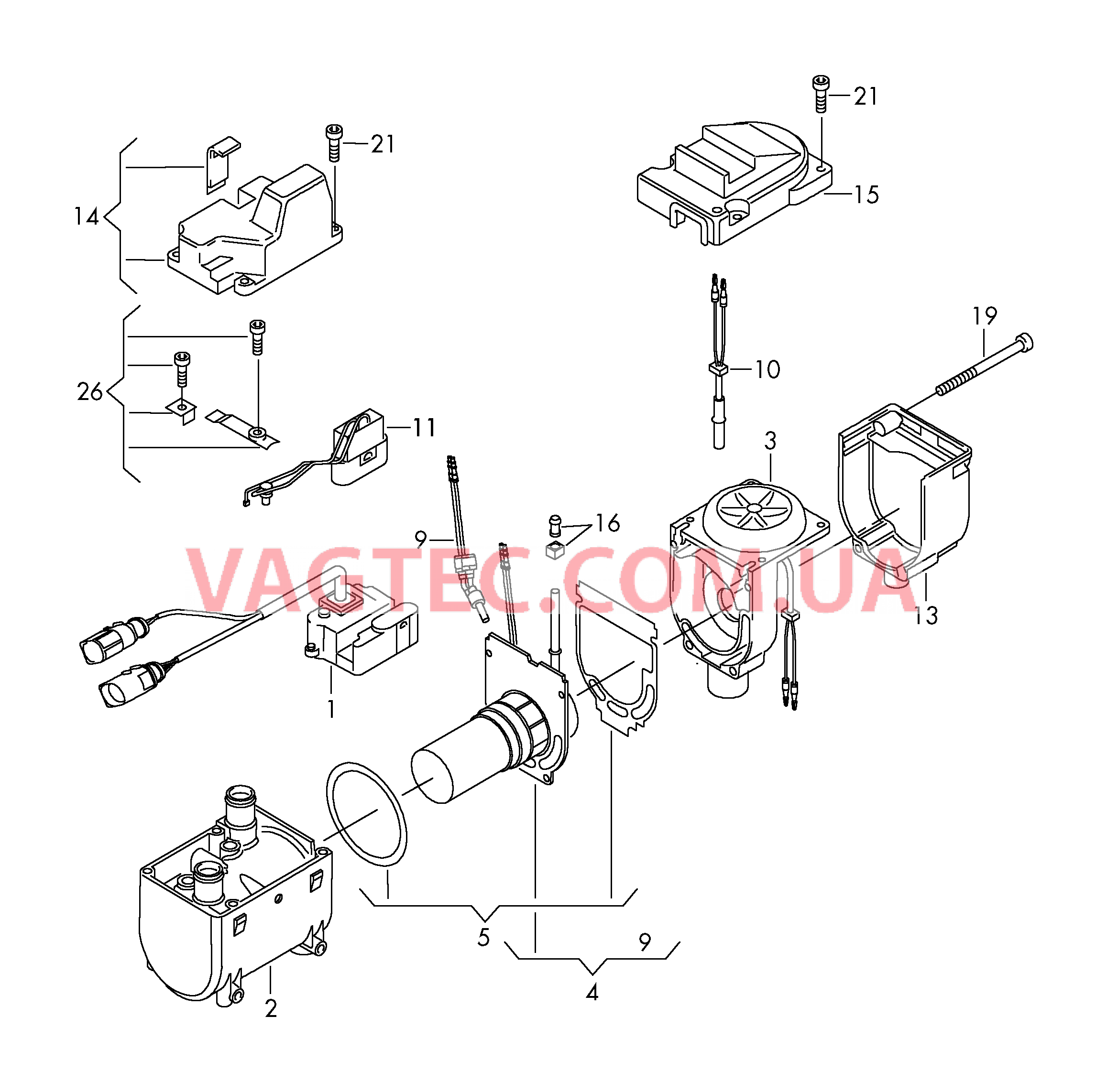 Детали не в сборе Автономный подогреватель для контура циркуляции ОЖ  для VOLKSWAGEN Touareg 2011