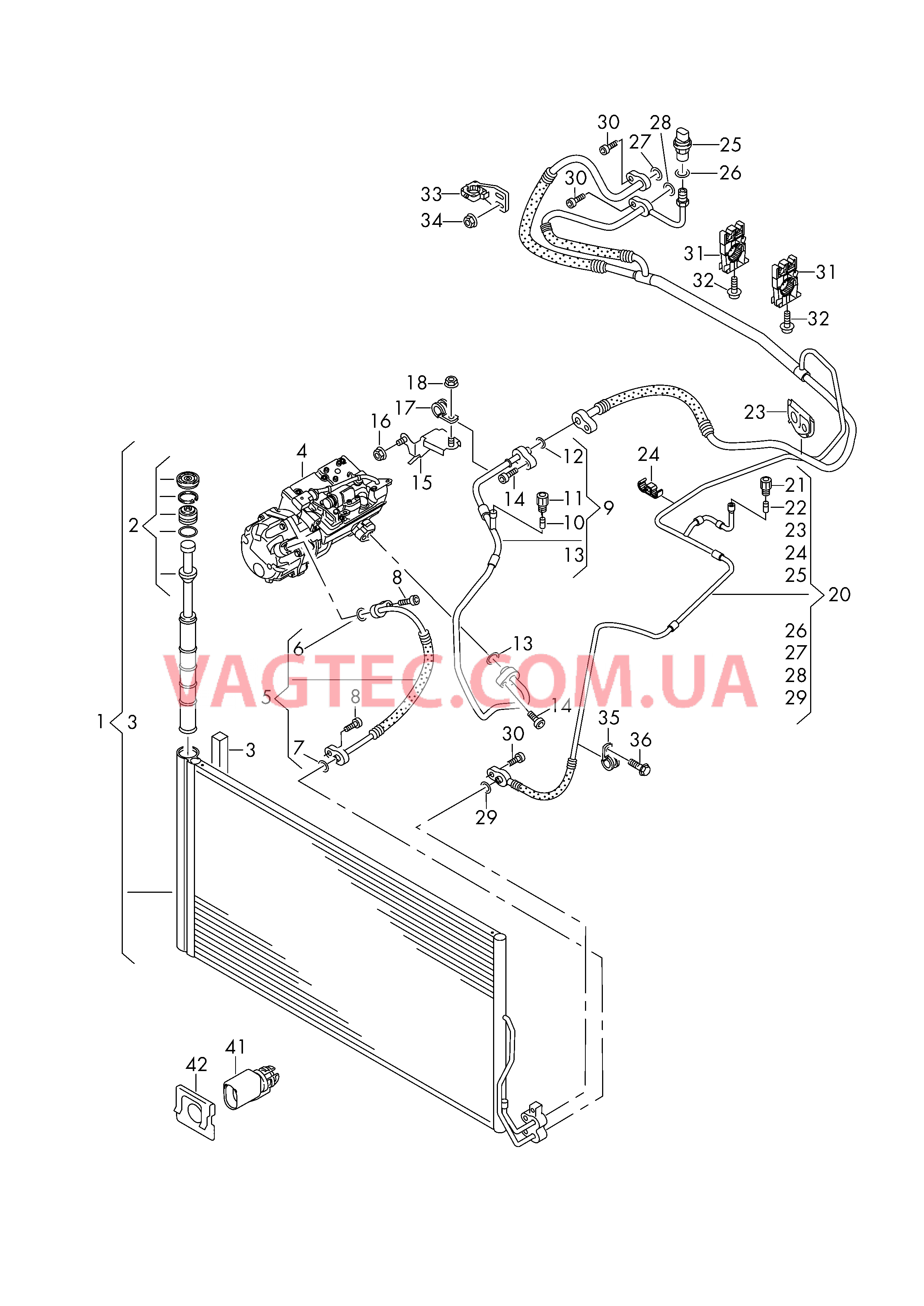 Циркуляция хладагента Конденсатор климатической установки с осушителем  для VOLKSWAGEN Touareg 2016