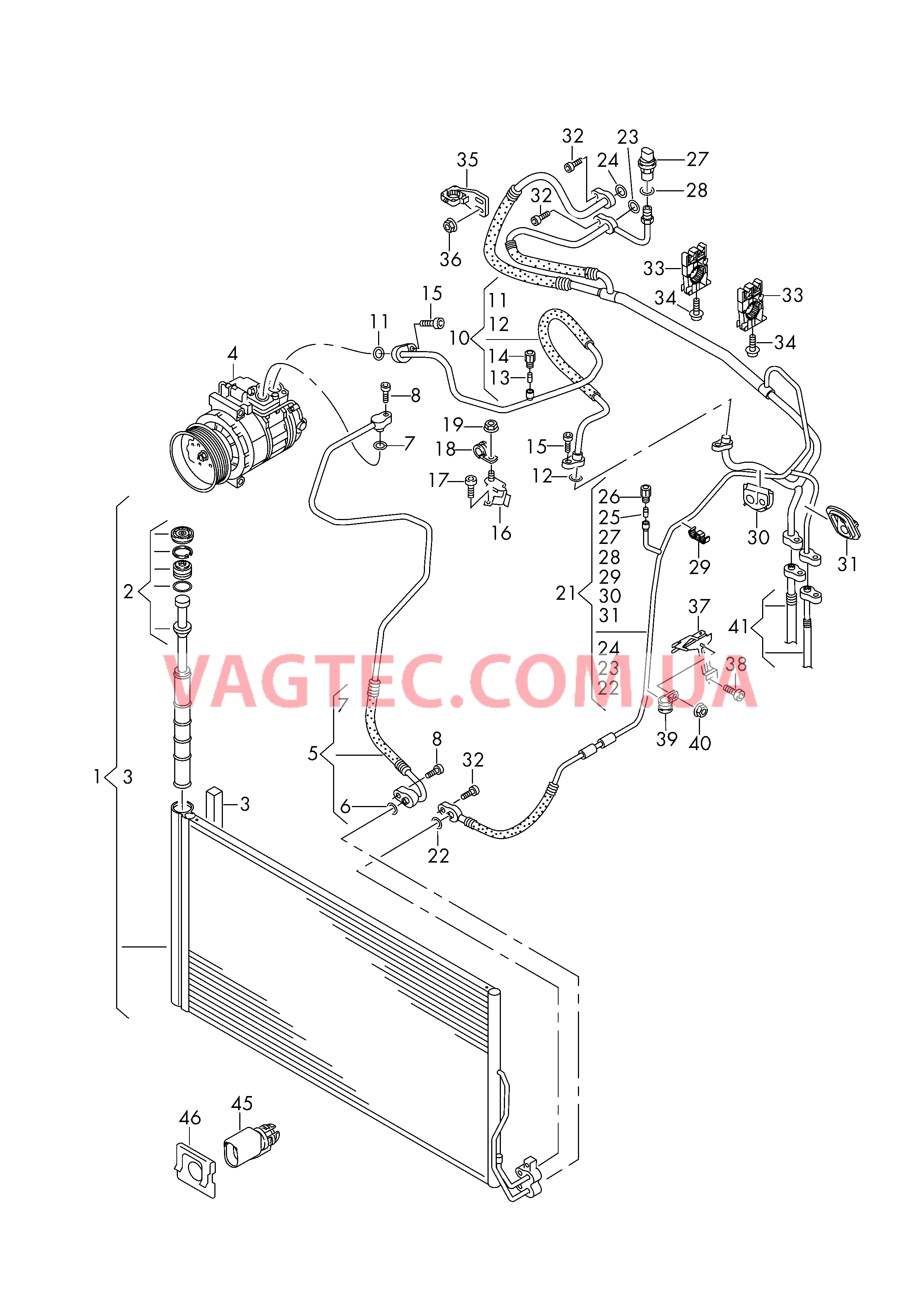 Циркуляция хладагента Конденсатор климатической установки с осушителем  для VOLKSWAGEN Touareg 2016