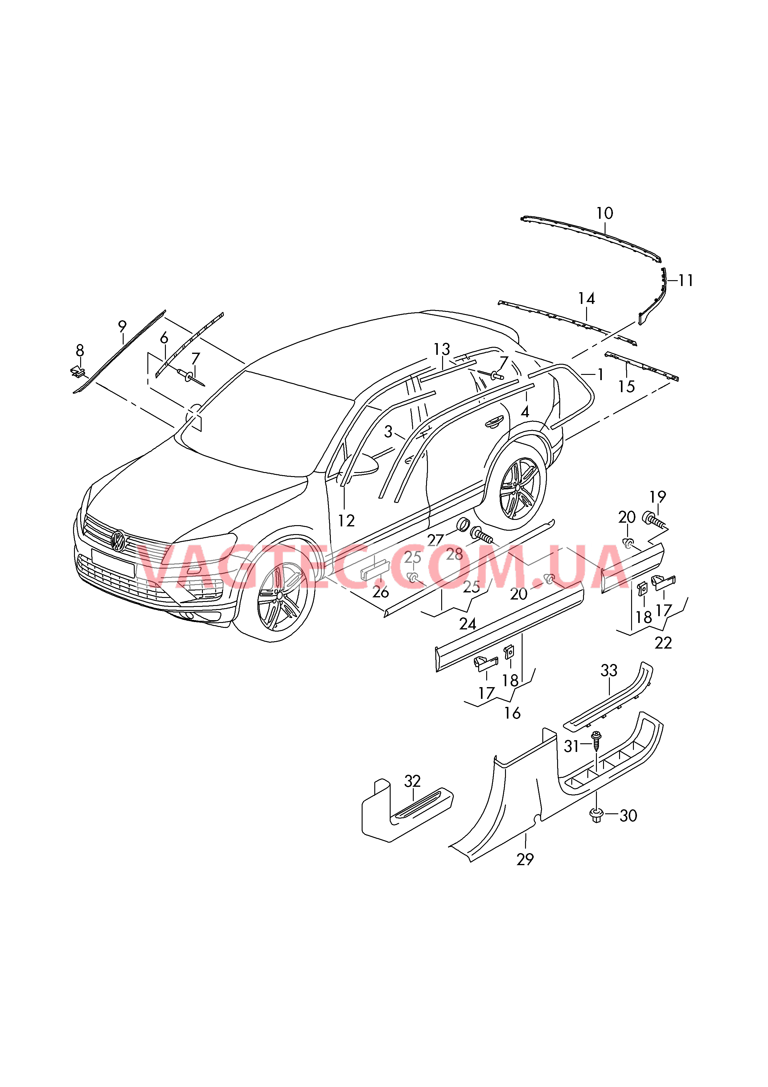 Декоративная накладка Защитный молдинг двери Накладка порога  для VOLKSWAGEN Touareg 2017