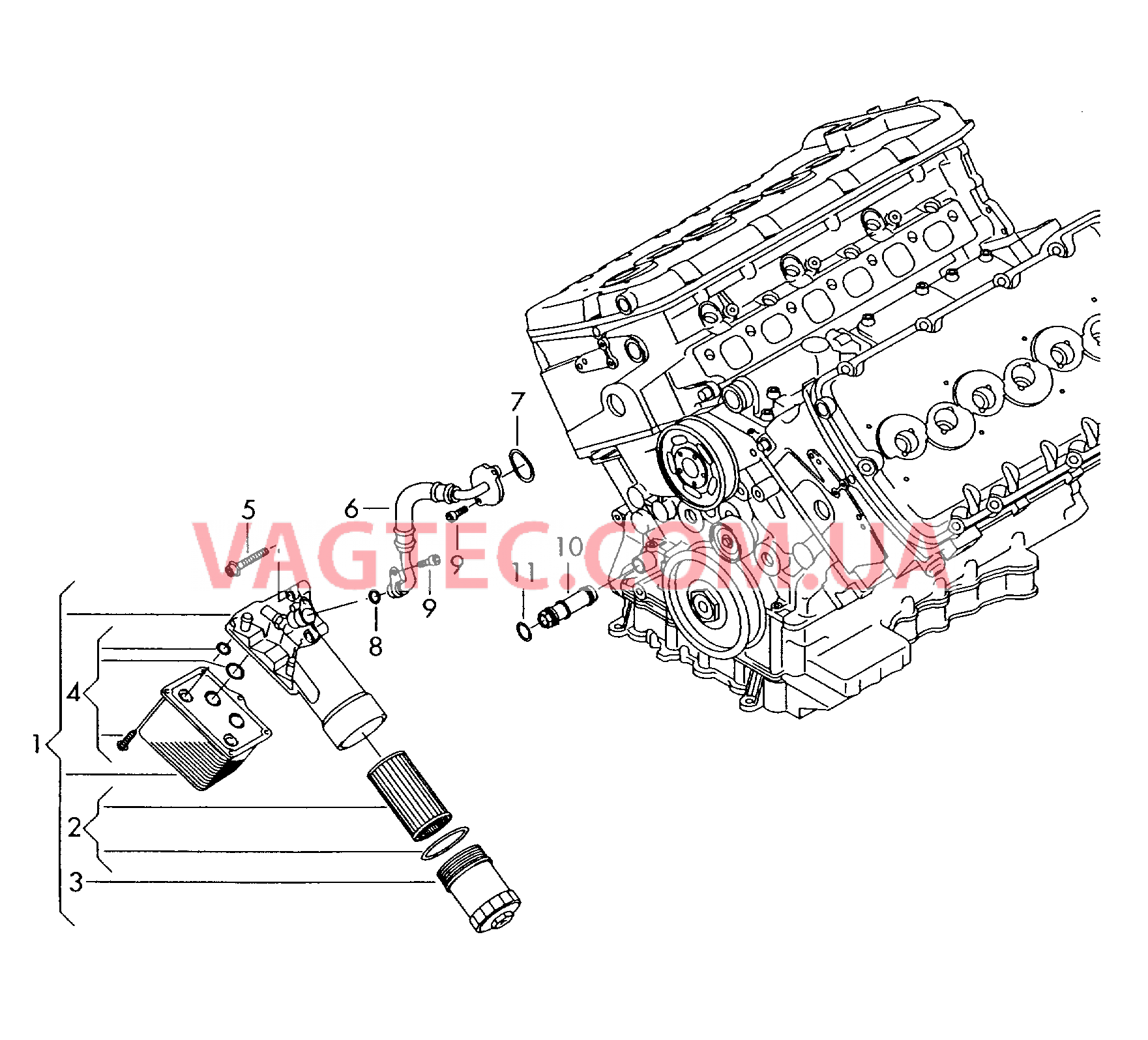 Радиатор, масляный Фильтр, масляный  для VOLKSWAGEN Touareg 2008