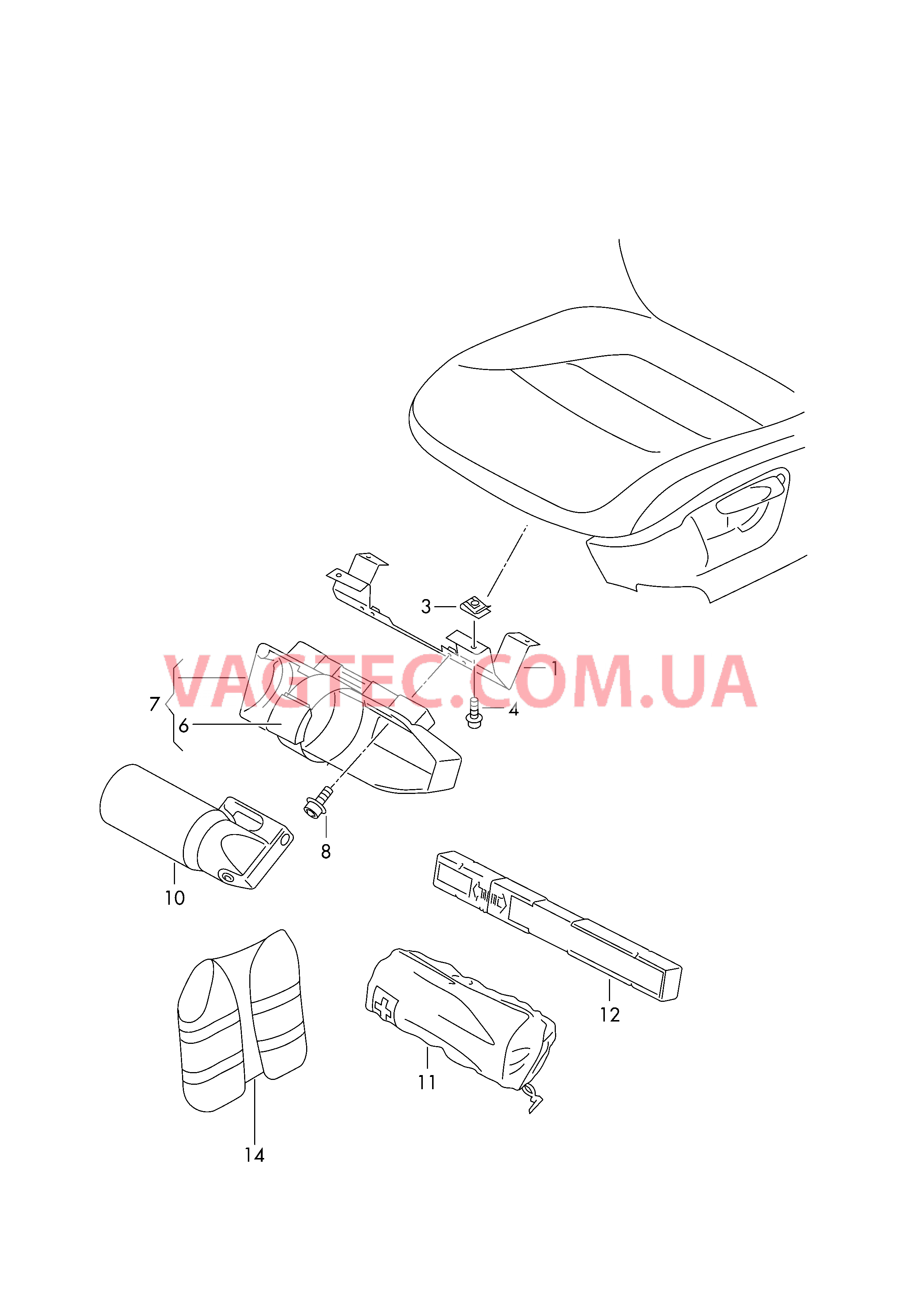 Аптечка в сумке Знак аварийной остановки Огнетушители Cигнальный предупредит. жилет  для VOLKSWAGEN Touareg 2014