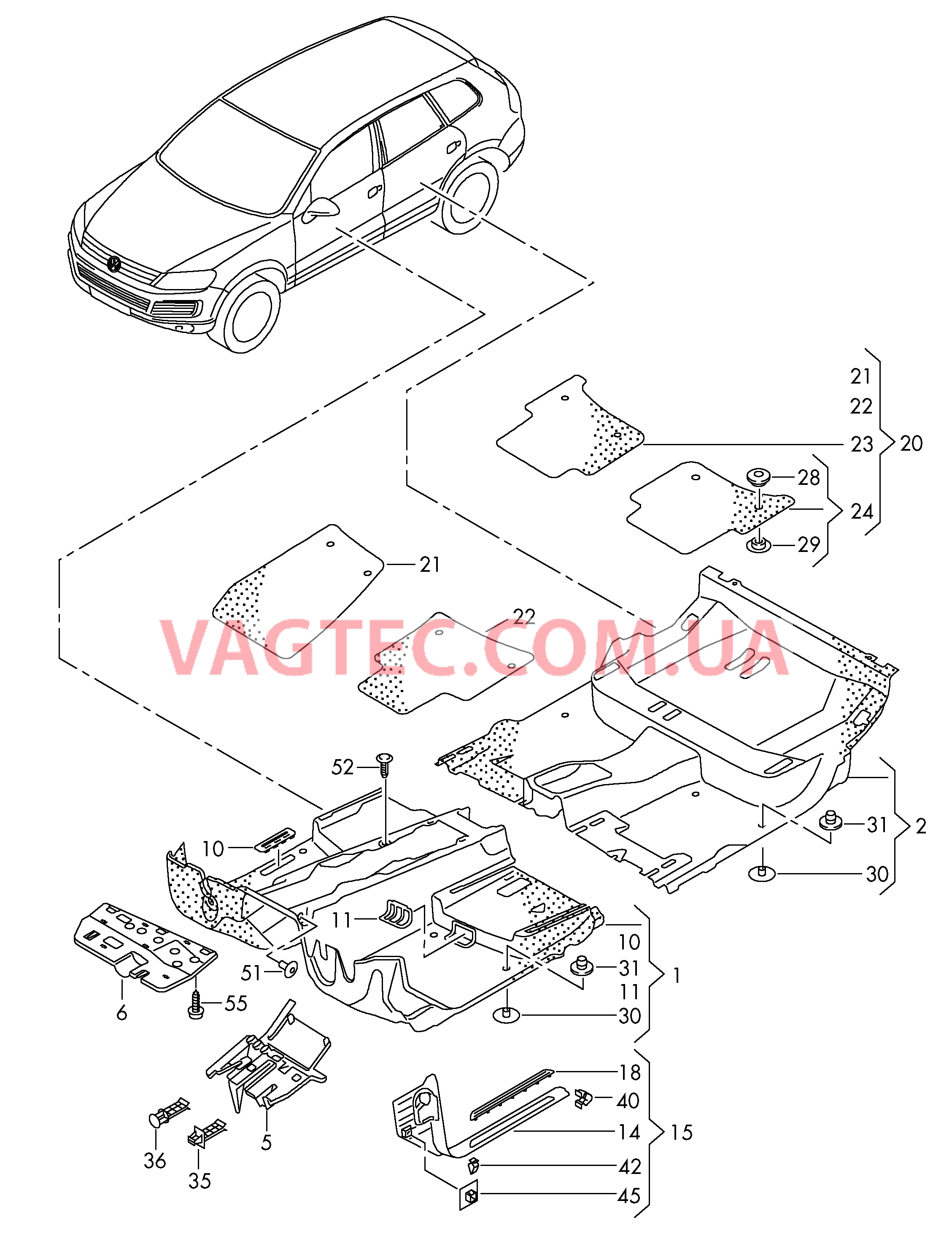 Коврики Накладка для панели приборов Облицовка стойки А Коврик  для VOLKSWAGEN Touareg 2014