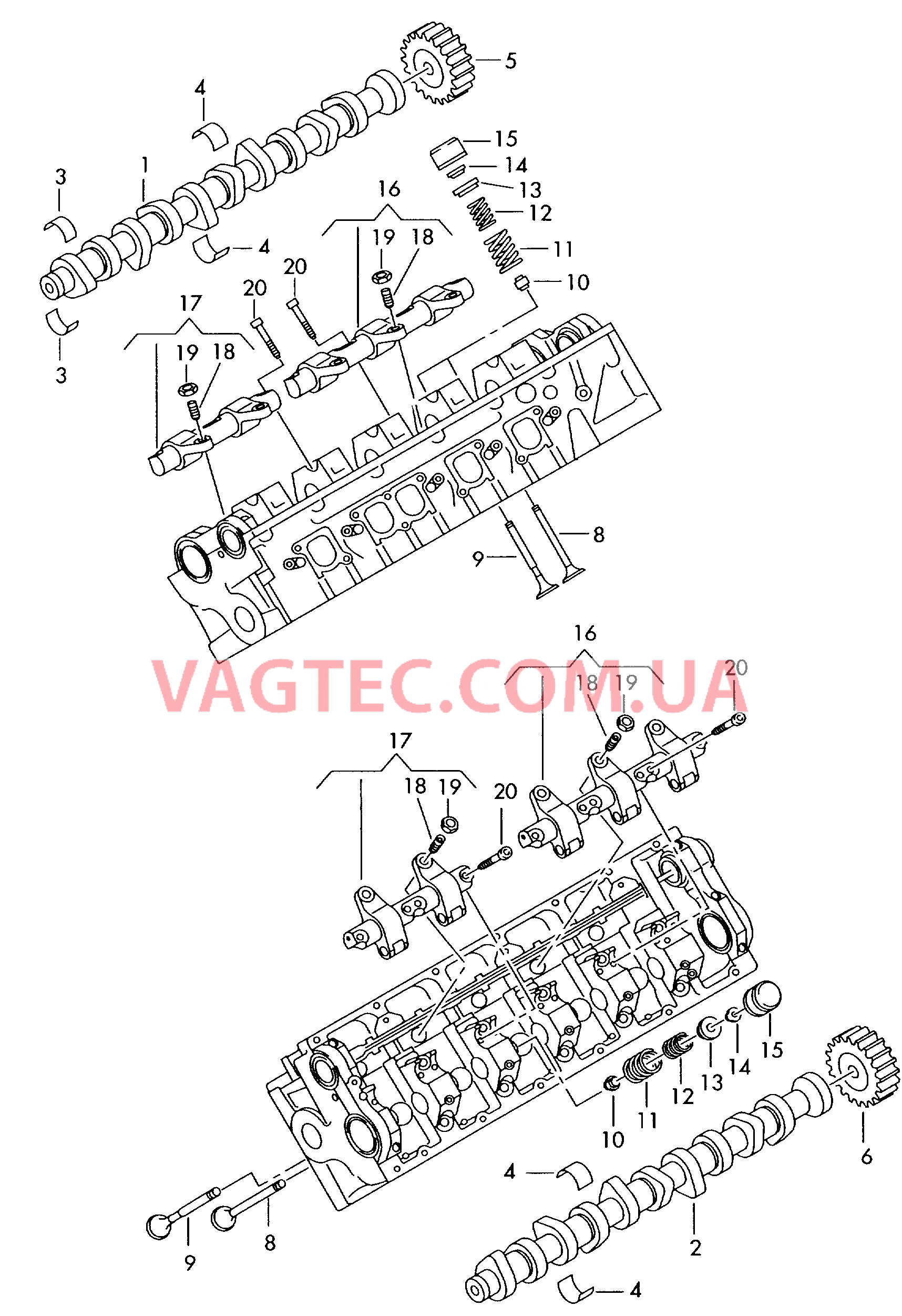 Распределительный вал, клапаны  для VOLKSWAGEN Touareg 2004