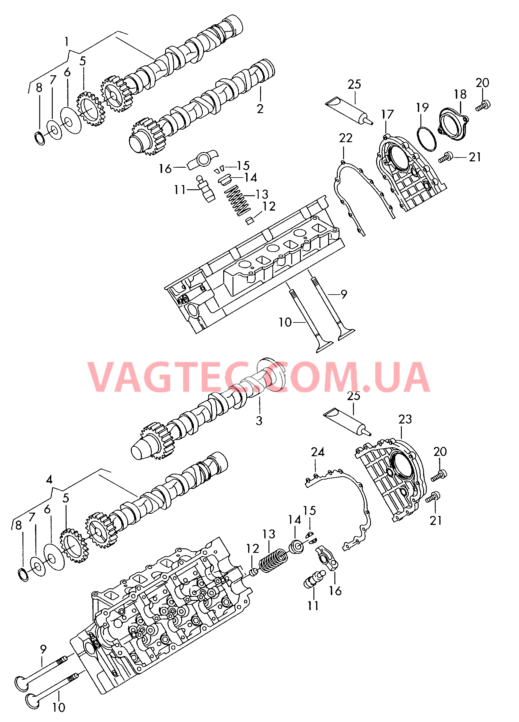 Распределительный вал, клапаны  для VOLKSWAGEN Phaeton 2009-1