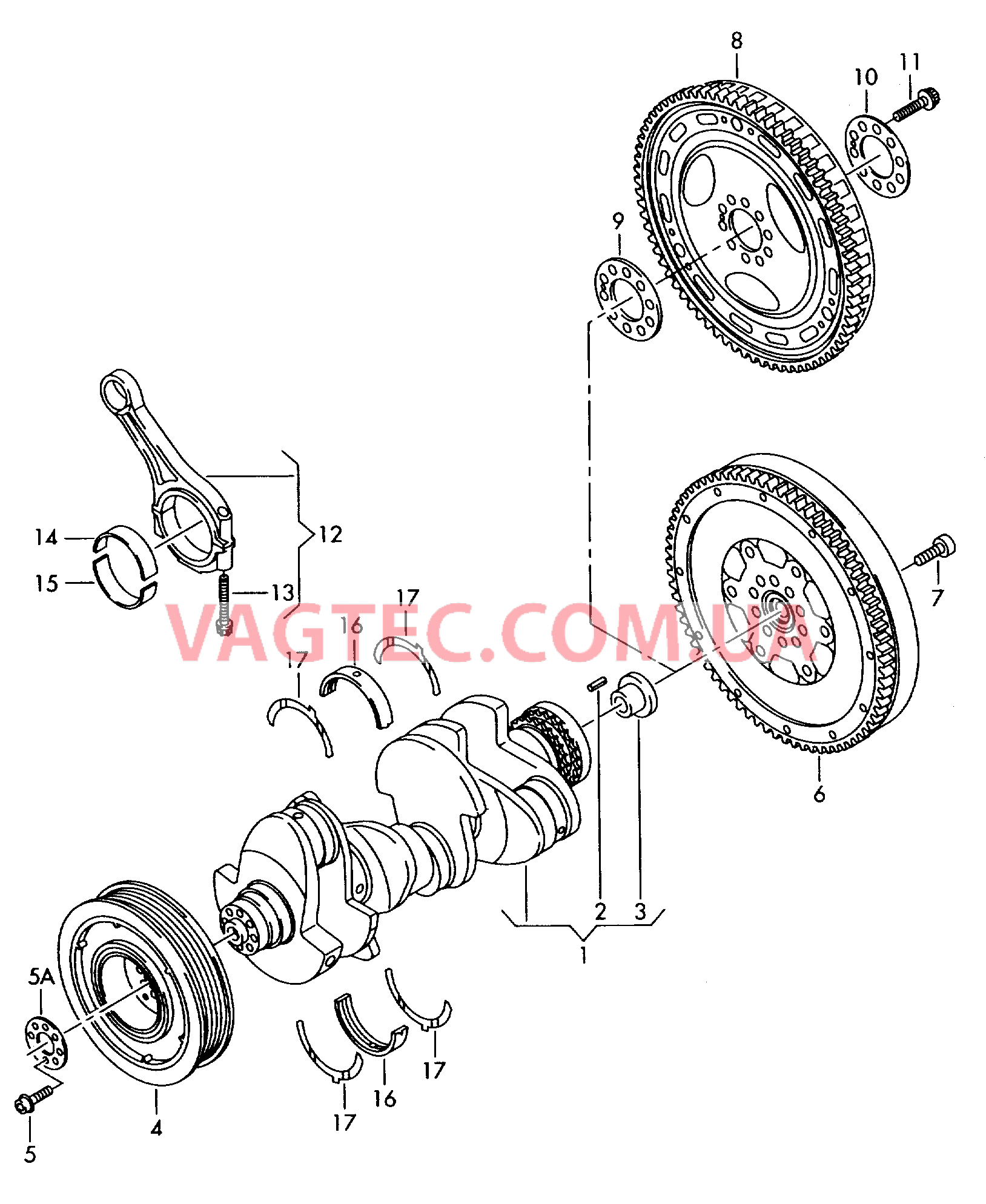 Коленчатый вал Шатун Опора  для VOLKSWAGEN Touareg 2004