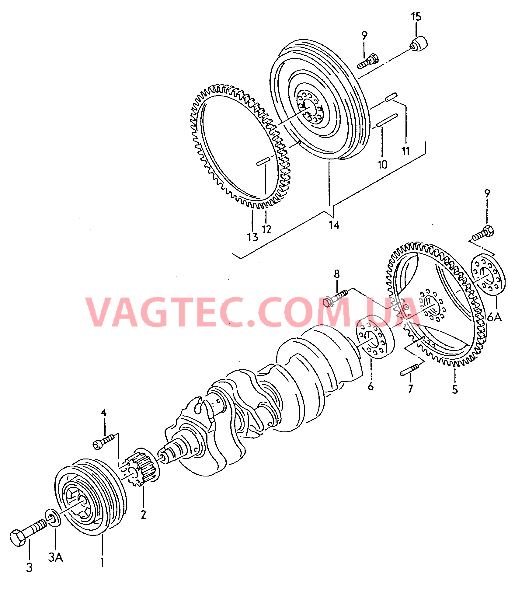 Шкив клинового ремня Ведущий диск  для VOLKSWAGEN Touareg 2005