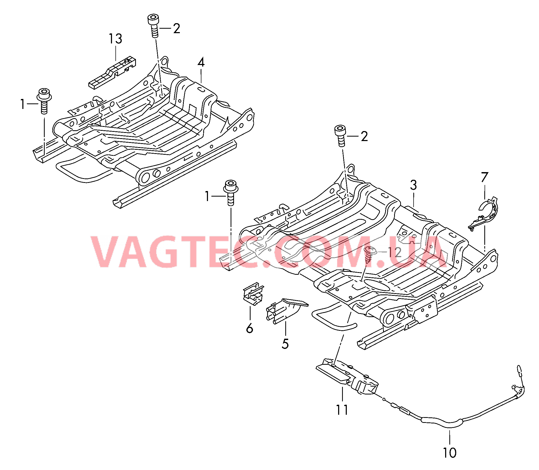 Каркас сиденья, регулируемый  для VOLKSWAGEN Touareg 2013