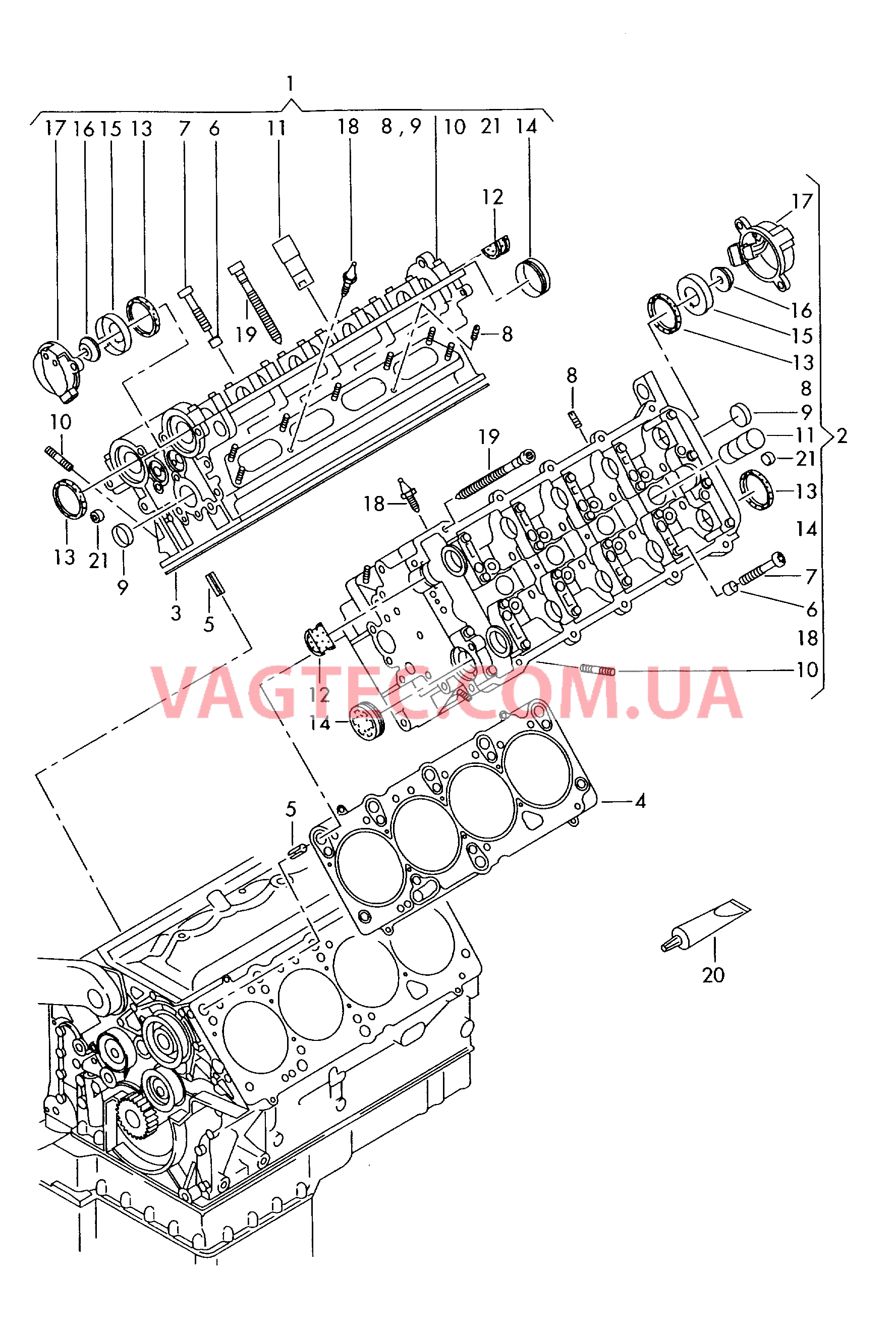 Головка блока цилиндров для VW TOUAREG   для VOLKSWAGEN Touareg 2003